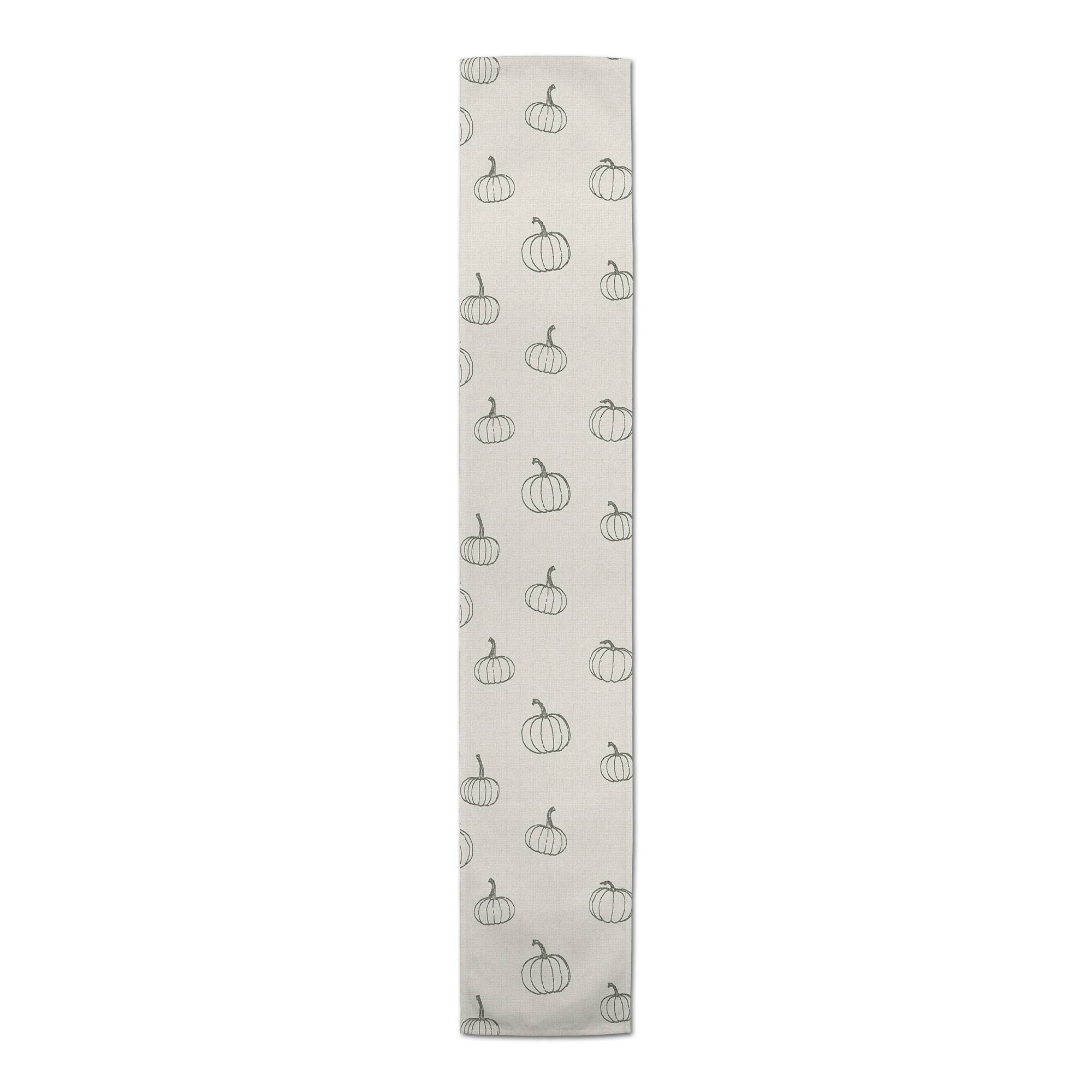 90" Gray Mini Pumpkin Pattern Cotton Twill Runner