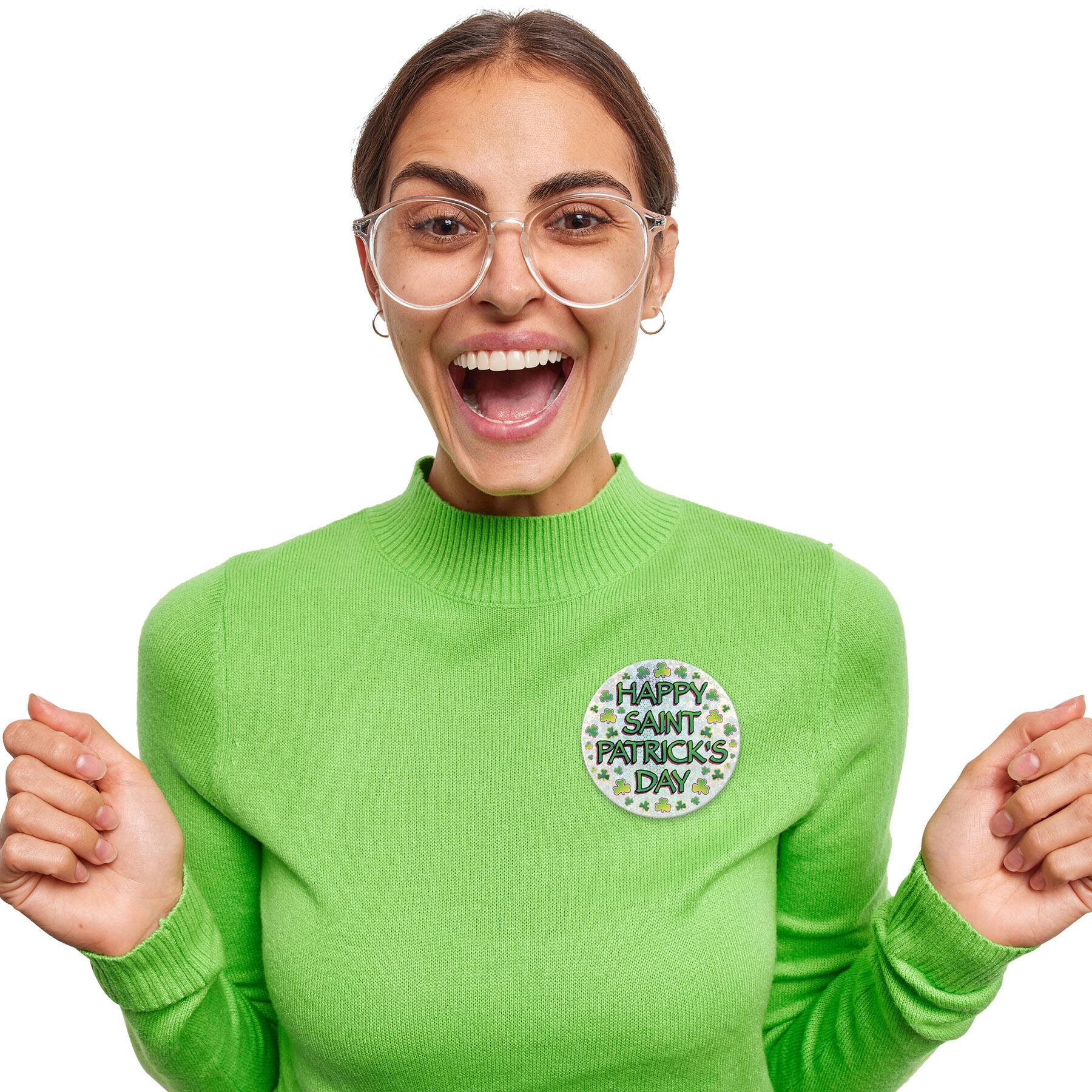 Beistle 3.5" Happy Saint Patrick's Day Buttons, 4ct.