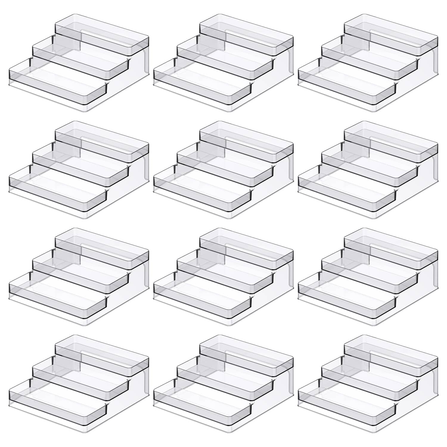 12 Pack: Clear 3-Tier Storage Shelf Organizer by Simply Tidy®