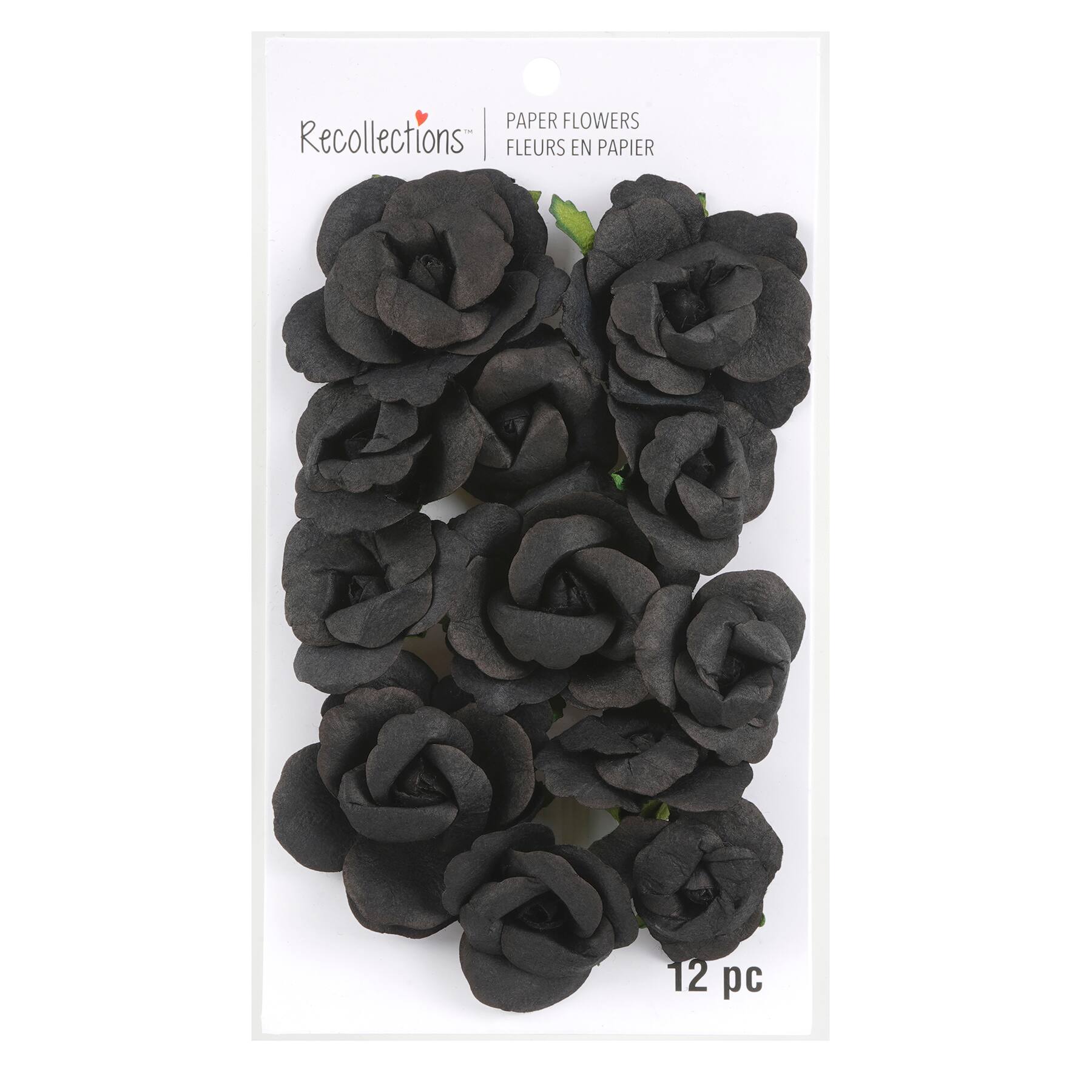 Black Paper Roses by Recollections™, 12ct.