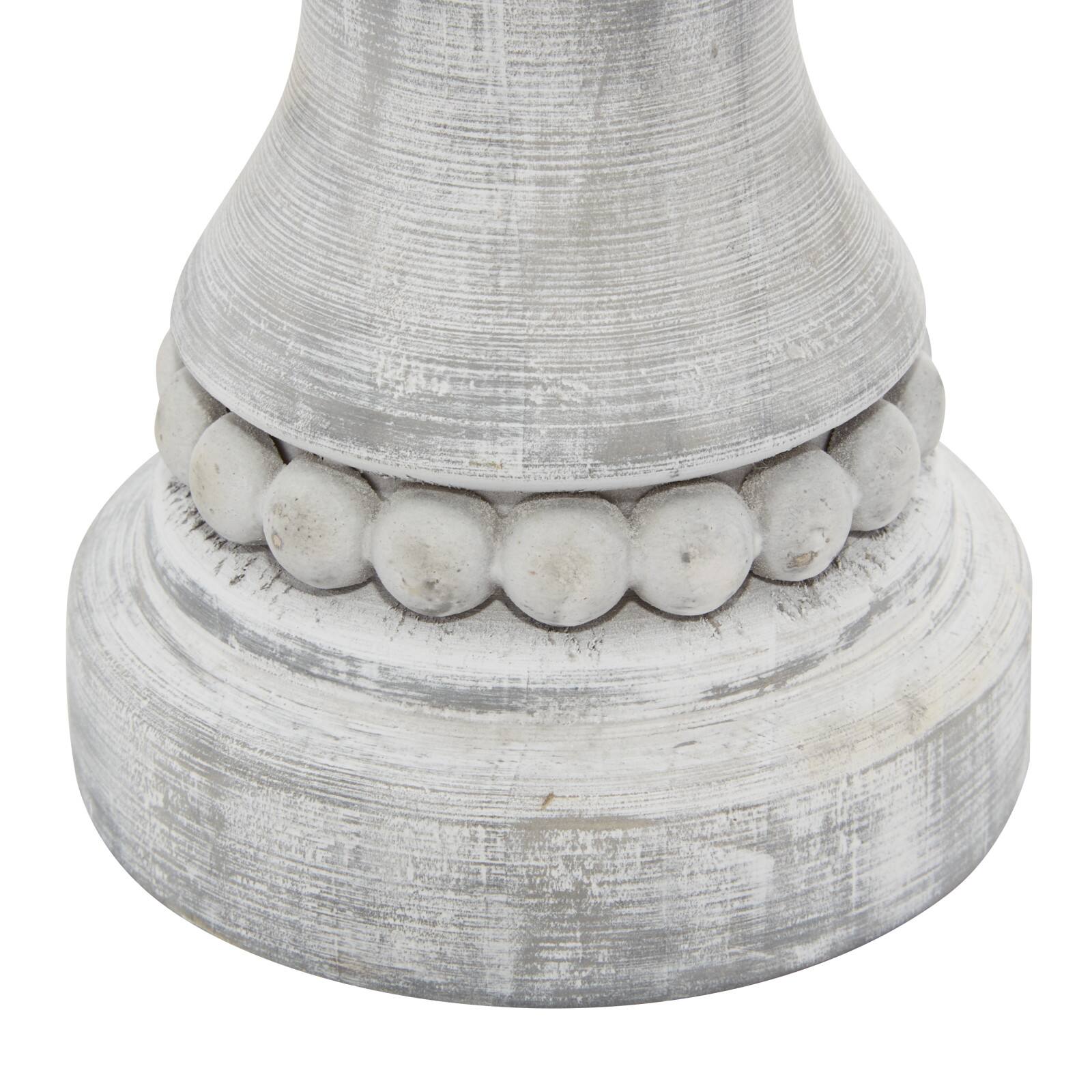 Gray Wood Farmhouse Candle Holder Set