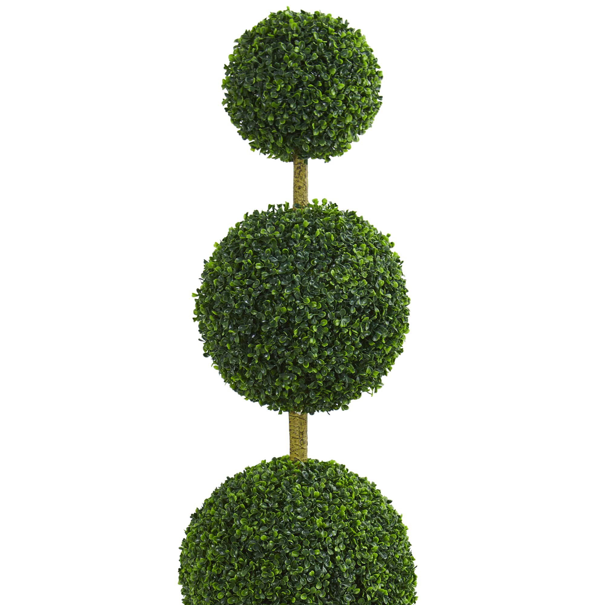 6ft. UV Resistant Artificial Boxwood Triple Ball Topiary Tree in Slate Planter