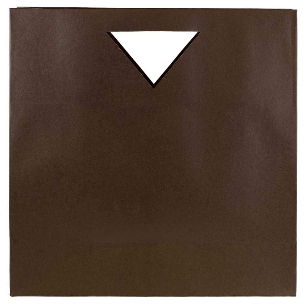 JAM Paper Chocolate Brown Large Heavy Duty Triangular Handle Gift Bags, 3ct.