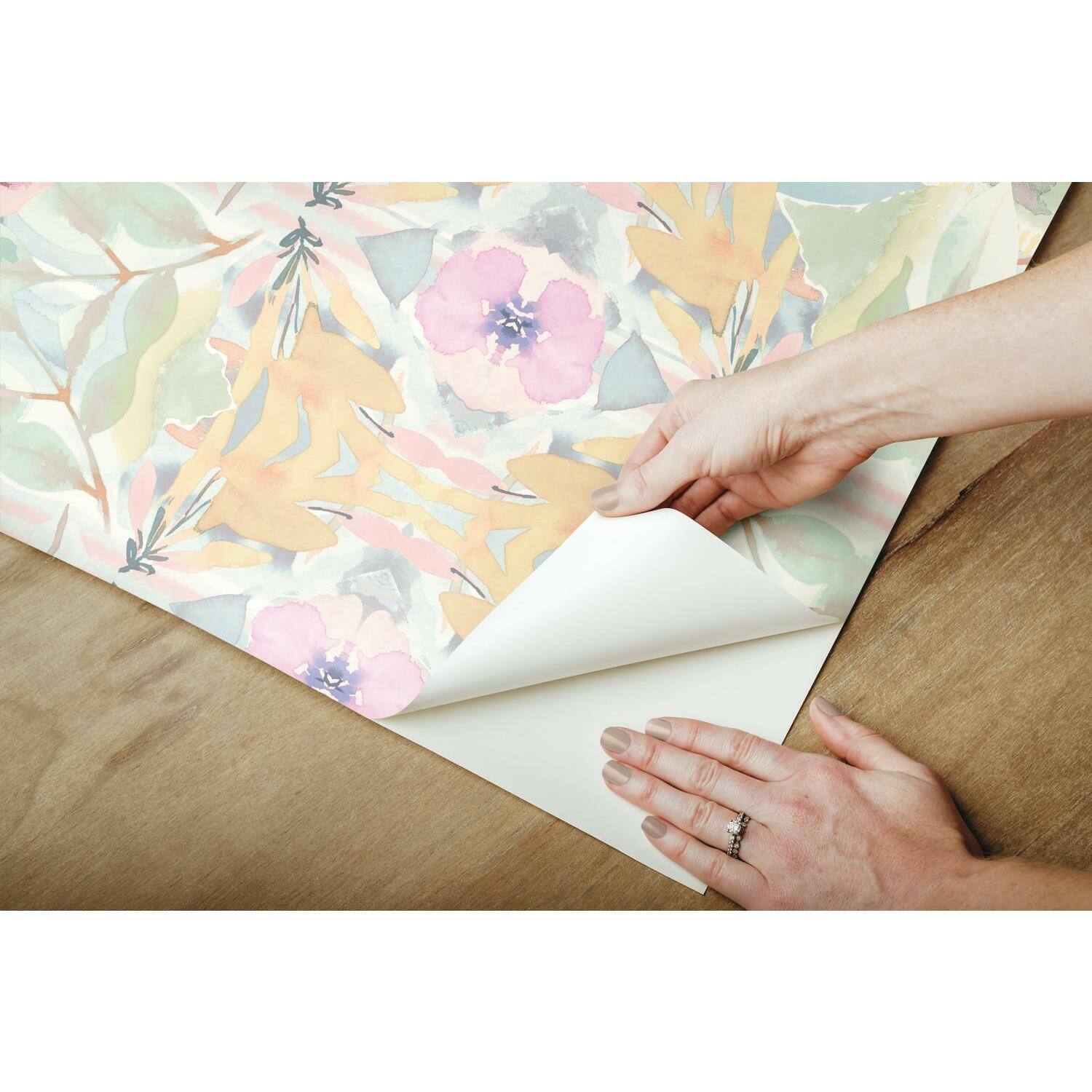 RoomMates Synchronized Floral Peel & Stick Wallpaper