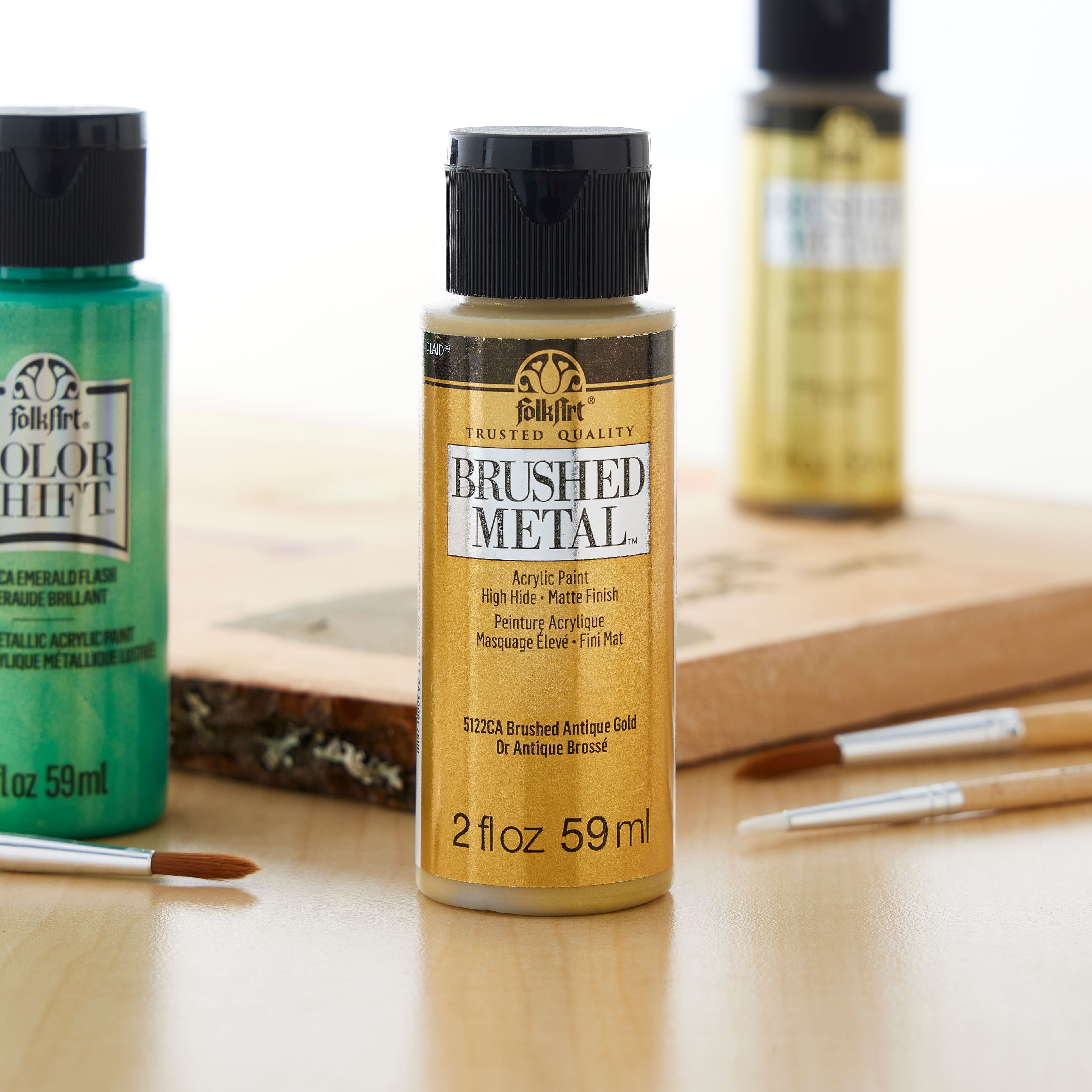 12 Pack: FolkArt® Brushed Metal™ Matte Finish Acrylic Paint, 2oz.