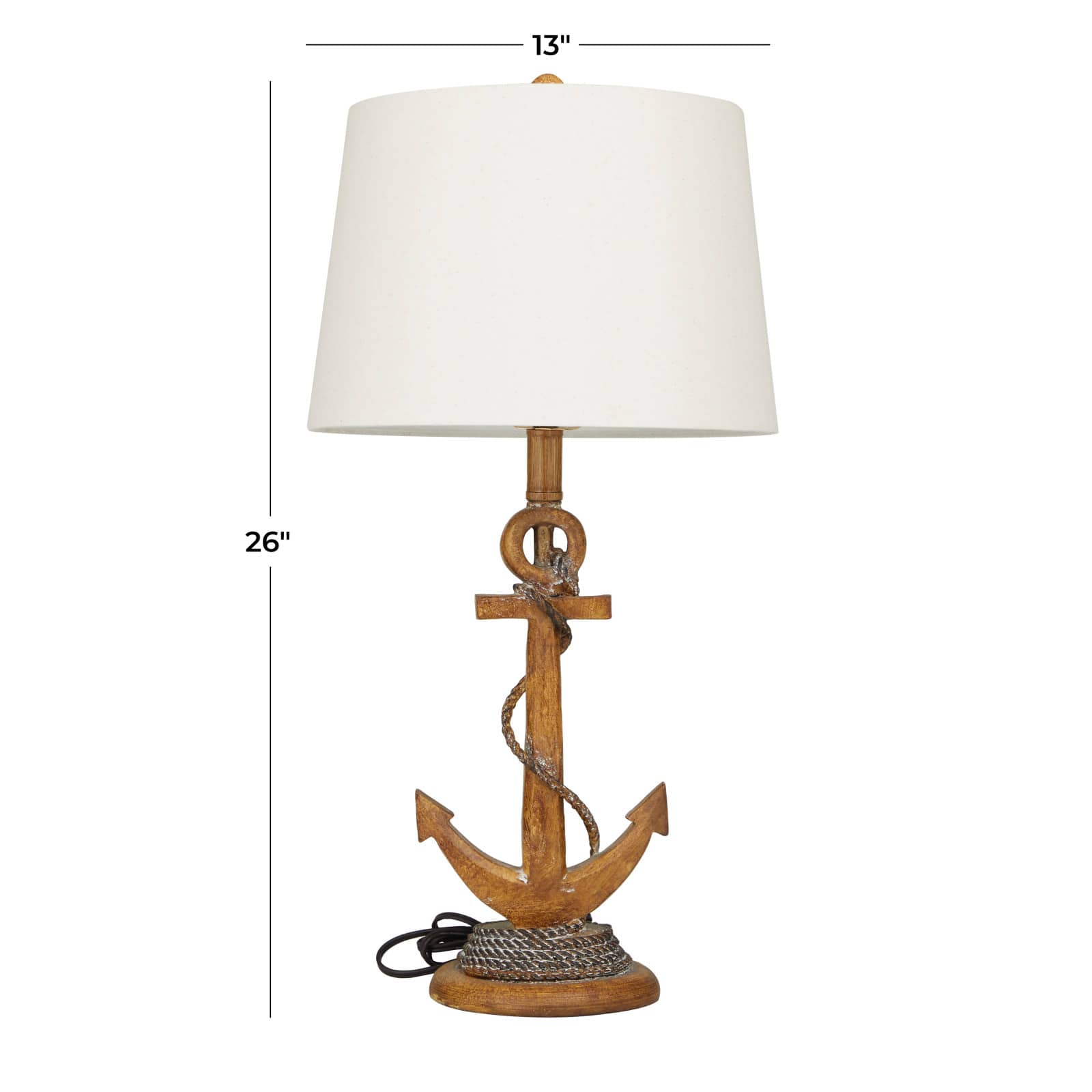 Brown Polystone Table Lamp Set of 2 13", 26"
