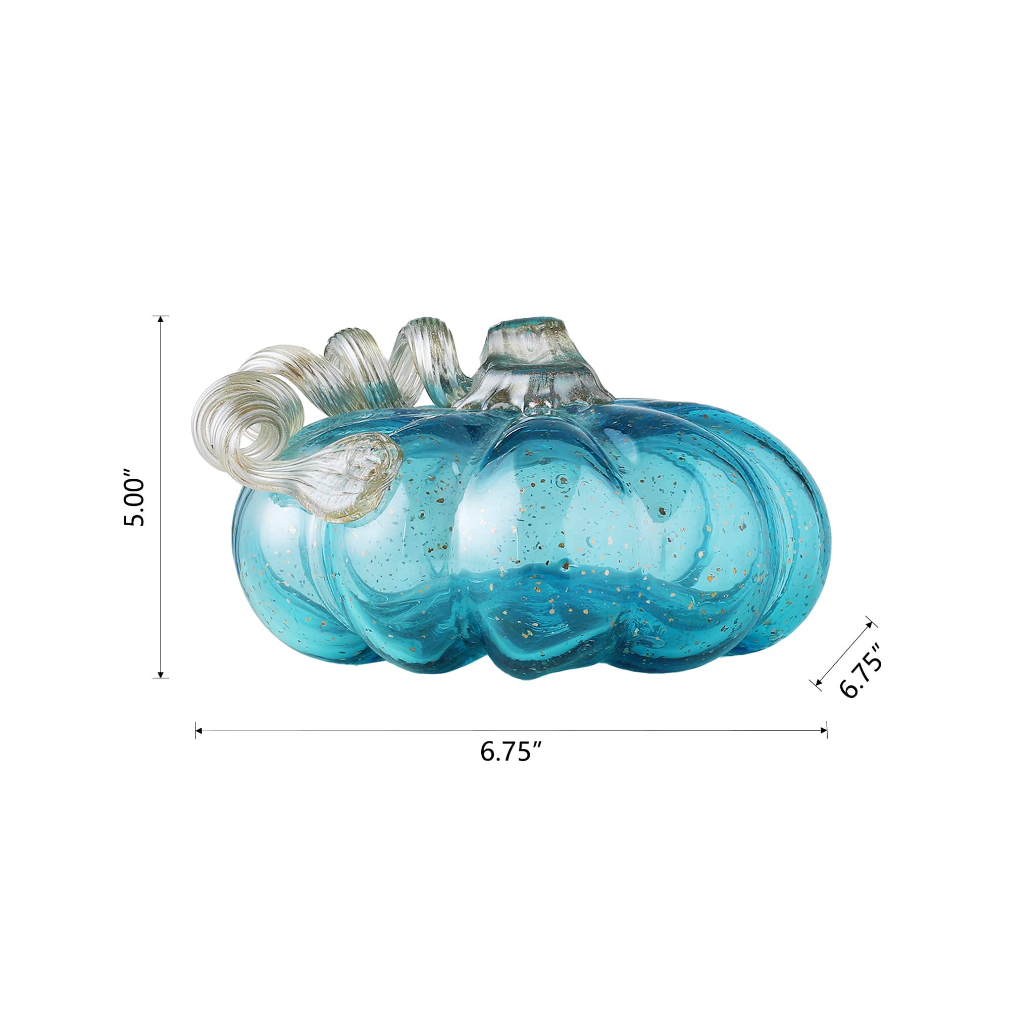 Glitzhome® Short Glass Pumpkin, Blue