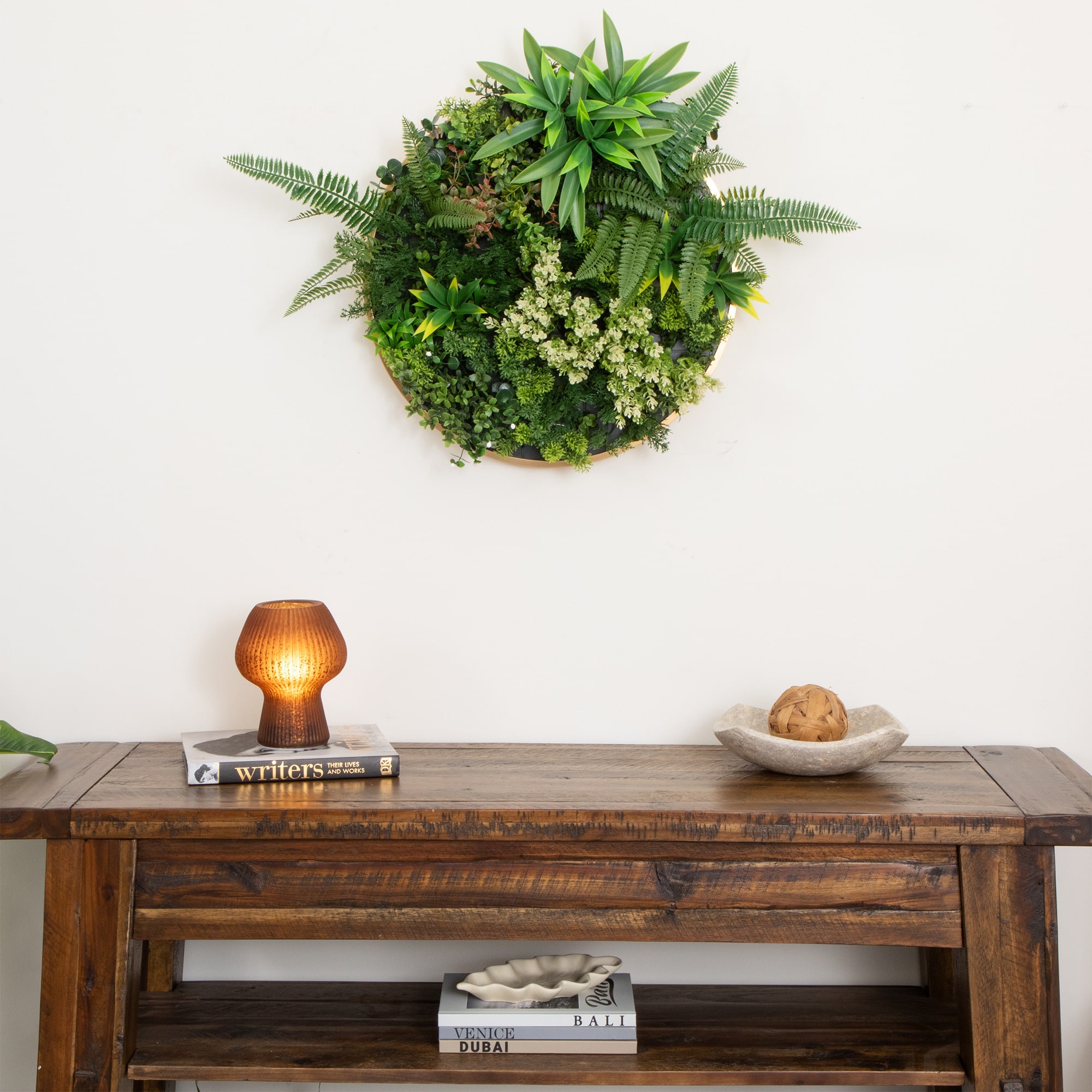 20" Framed Queensland Rainforest Artificial Living Wall Art Panel