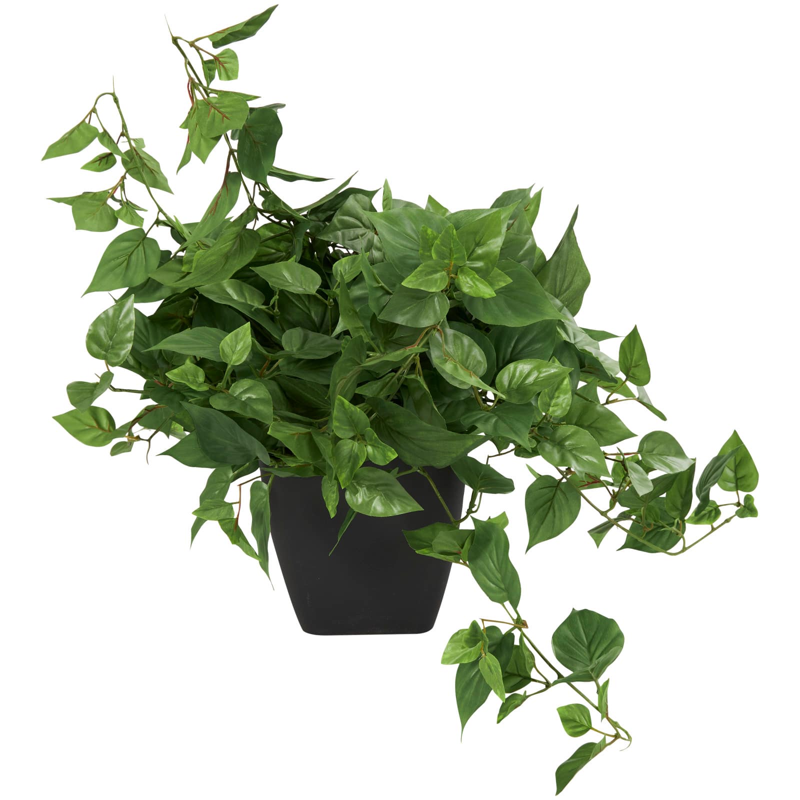 16" Green Pothos Artificial Plant with Black Plastic Pot