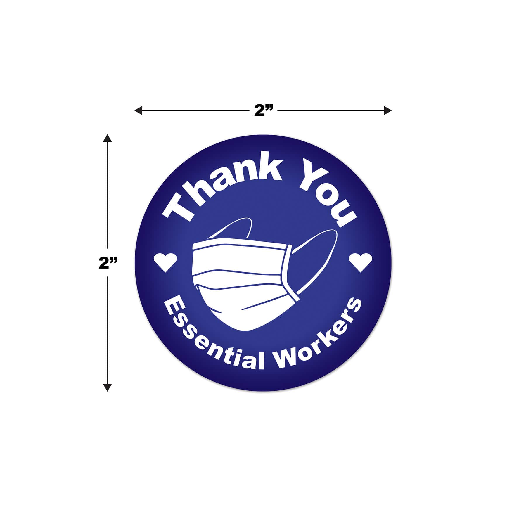 Beistle 2" Blue Thank You Essential Workers Buttons, 6ct.