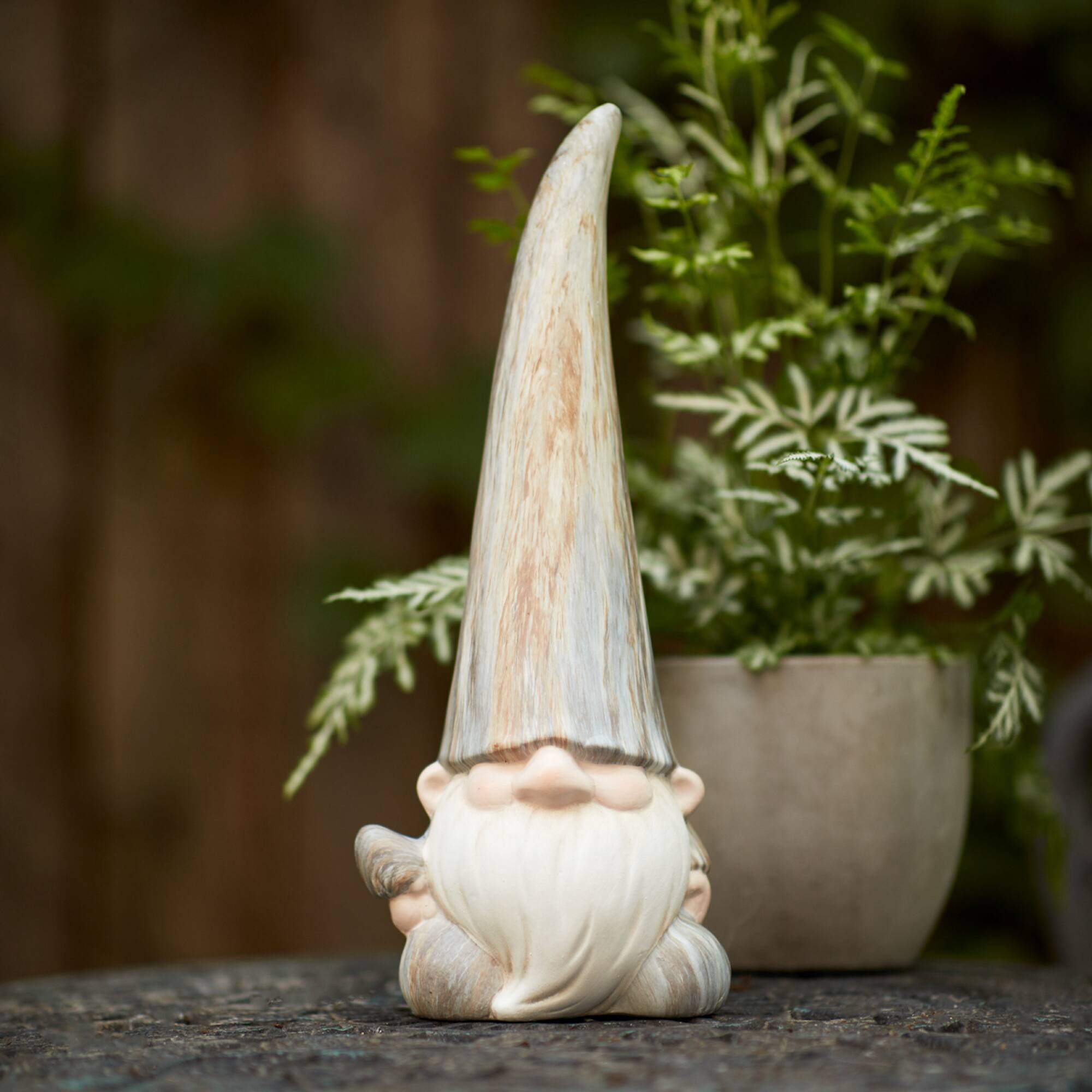 14.5" Modern Marble Finish Terra Cotta Gnome Figurines, 2ct.