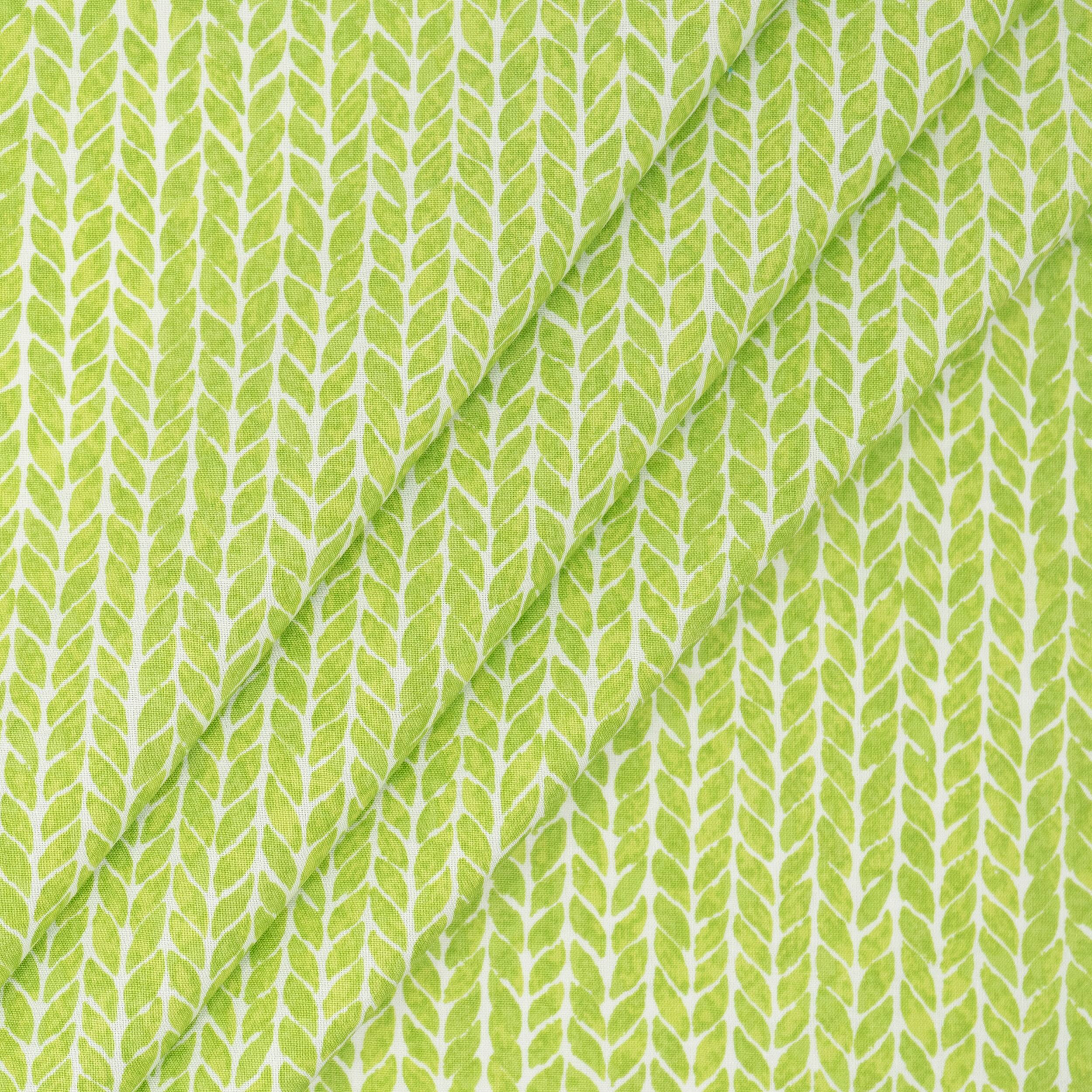 SINGER Pink Green Spring Premium Square Cotton Fabric Bundle 
