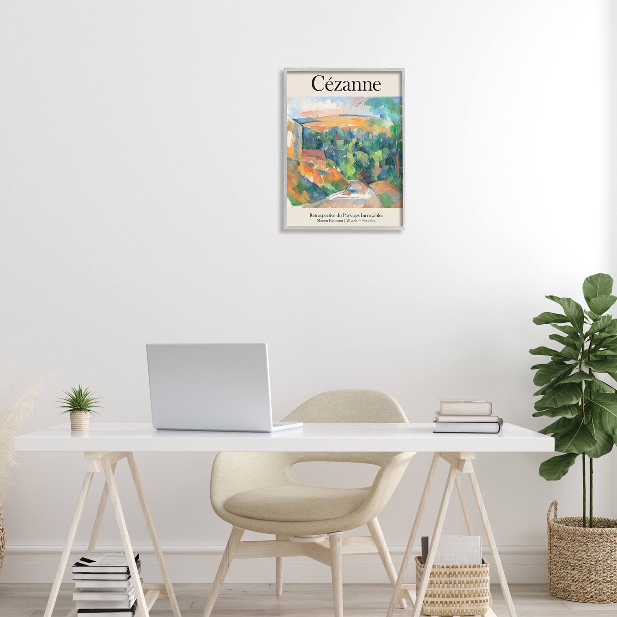 Stupell Industries Traditional Cezanne Landscape Painting Exhibition Poster Framed Giclee Art