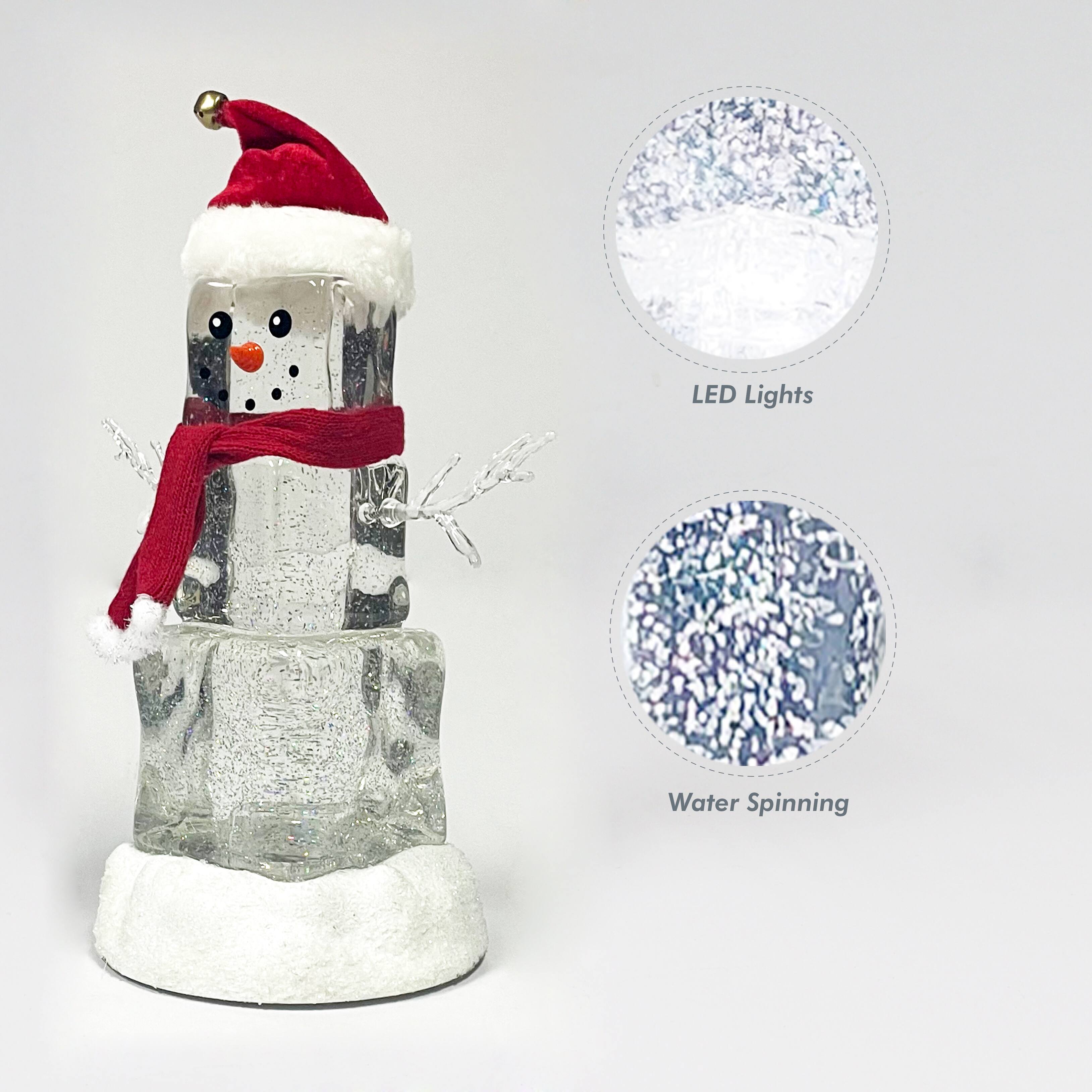 Moments in Time 11.3" Acrylic Ice Cube Snowman Décor