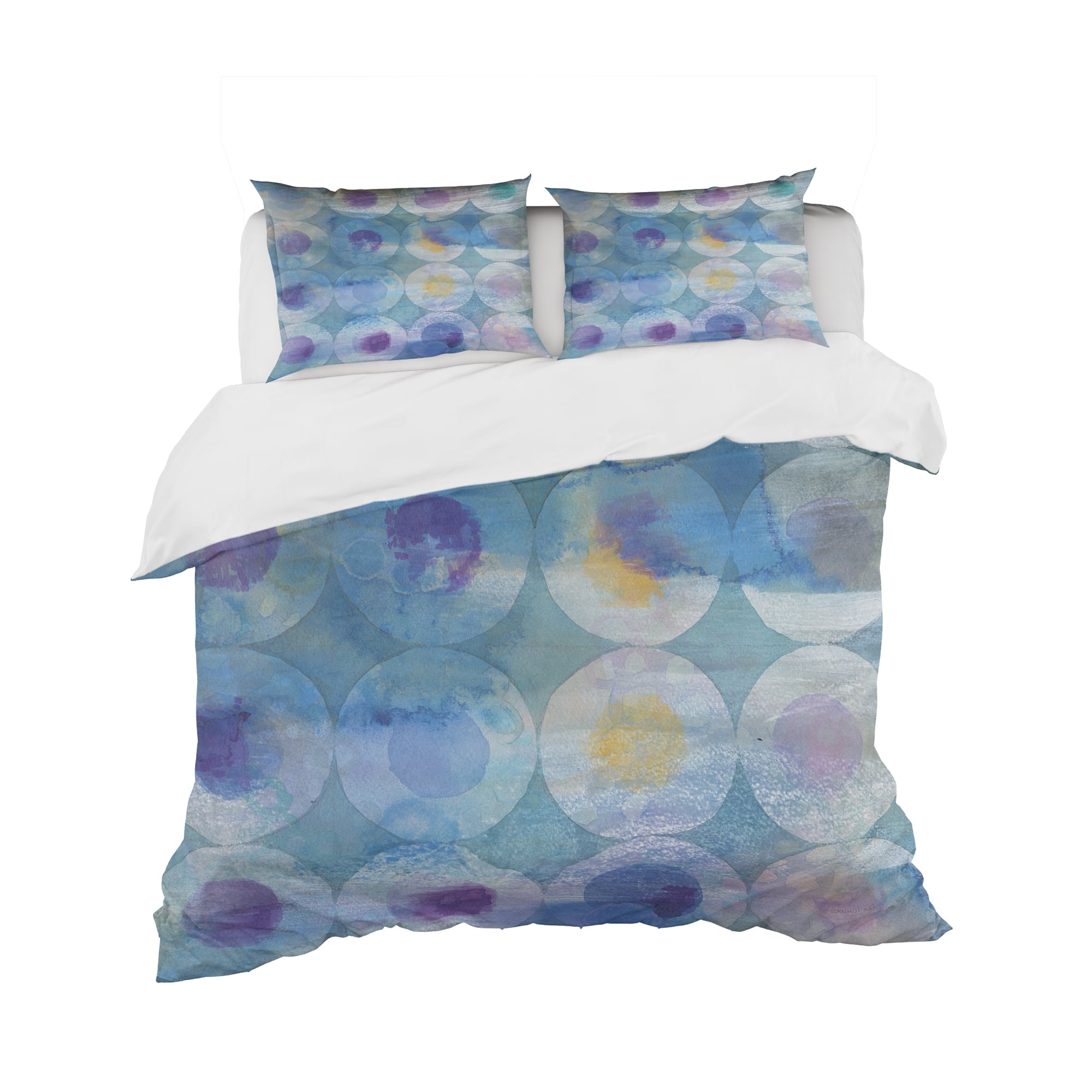 Designart 'Watercolor Geometrical Circles I' Geometric Bedding Set