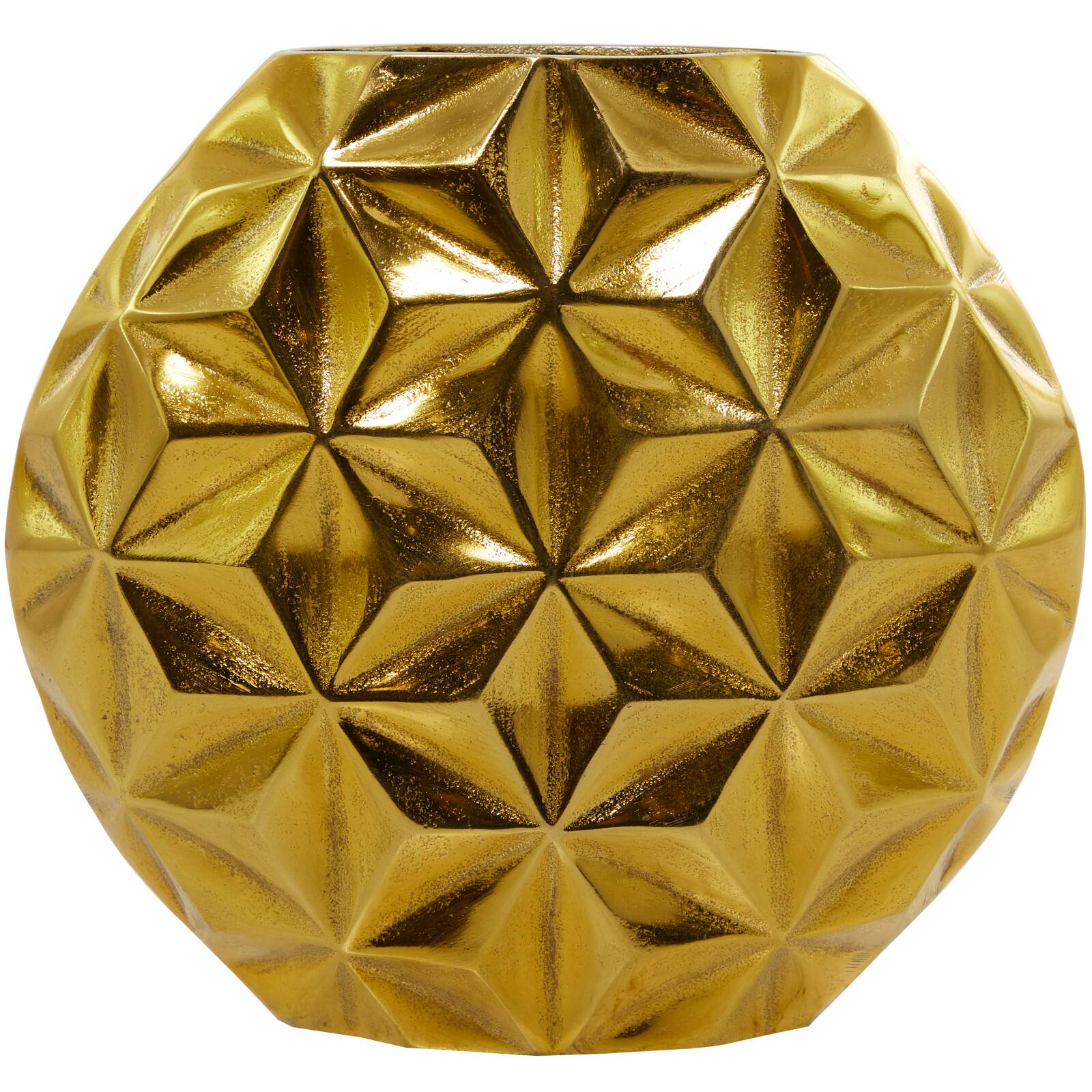 CosmoLiving by Cosmopolitan Aluminum Faceted Geometric Vase