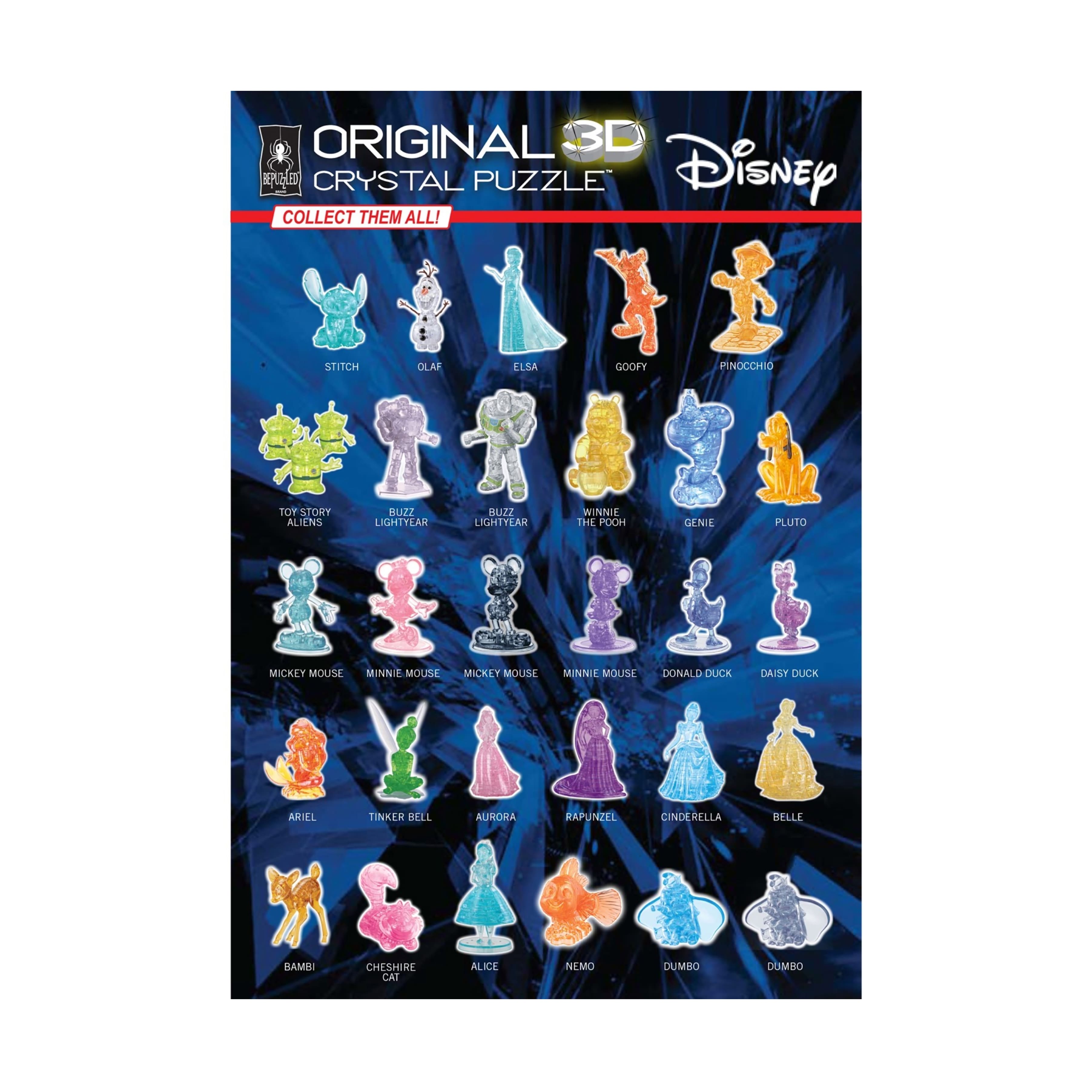3D Crystal Puzzle - Disney Minnie & Mickey (Black/Purple): 68 Pcs