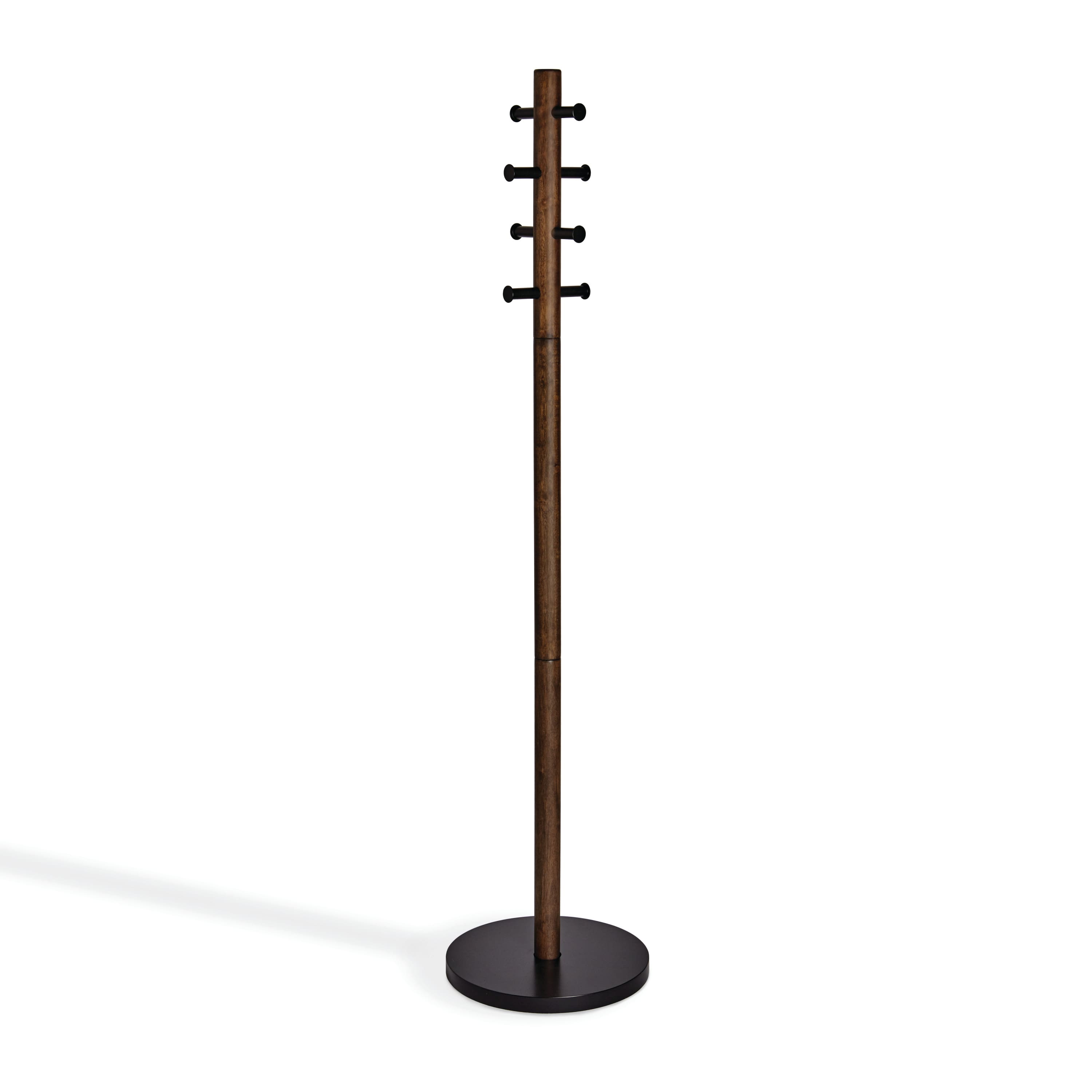 Umbra 66" Black & Walnut Pillar Coat Rack