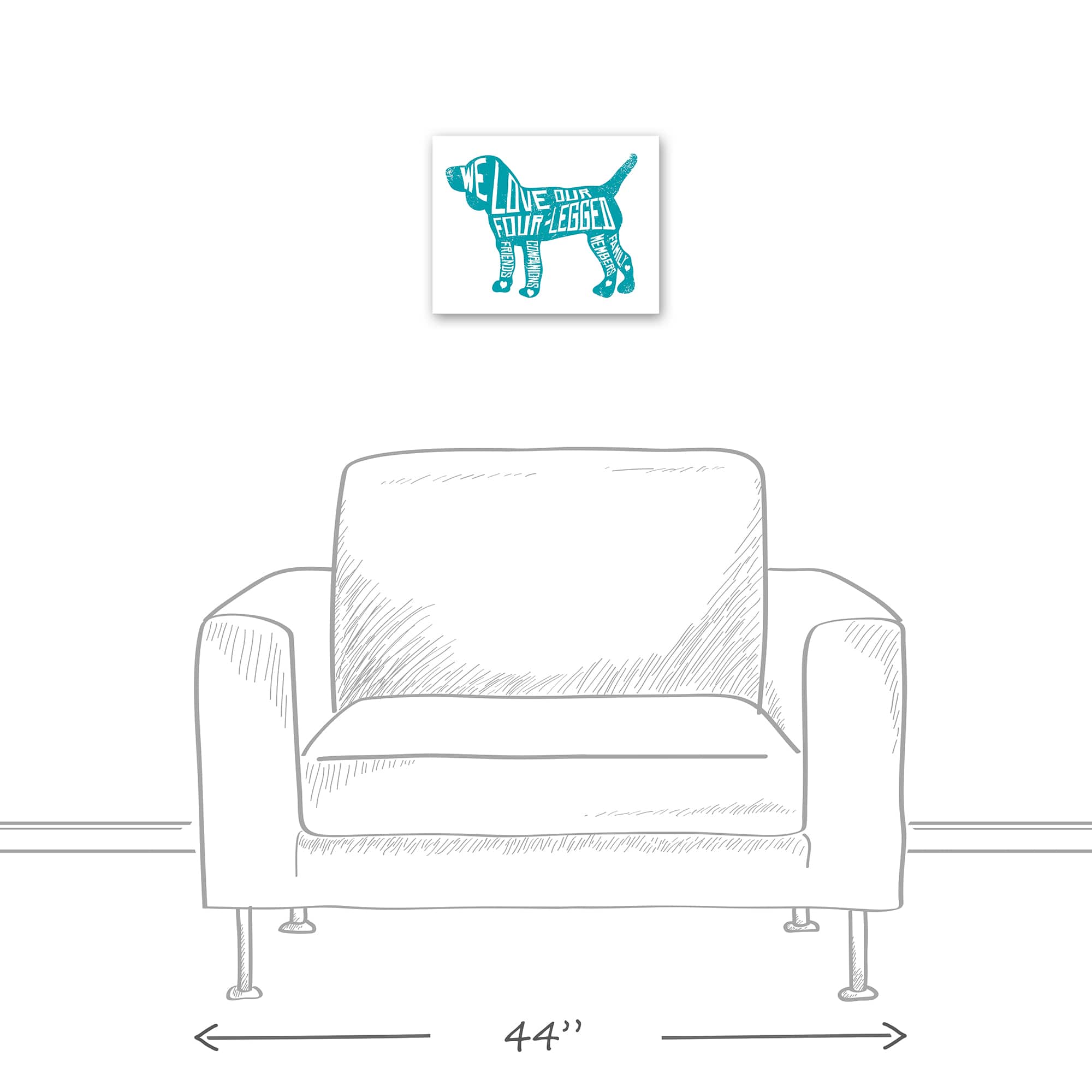 We Love Our Four Legged Family Member Canvas Wall Art