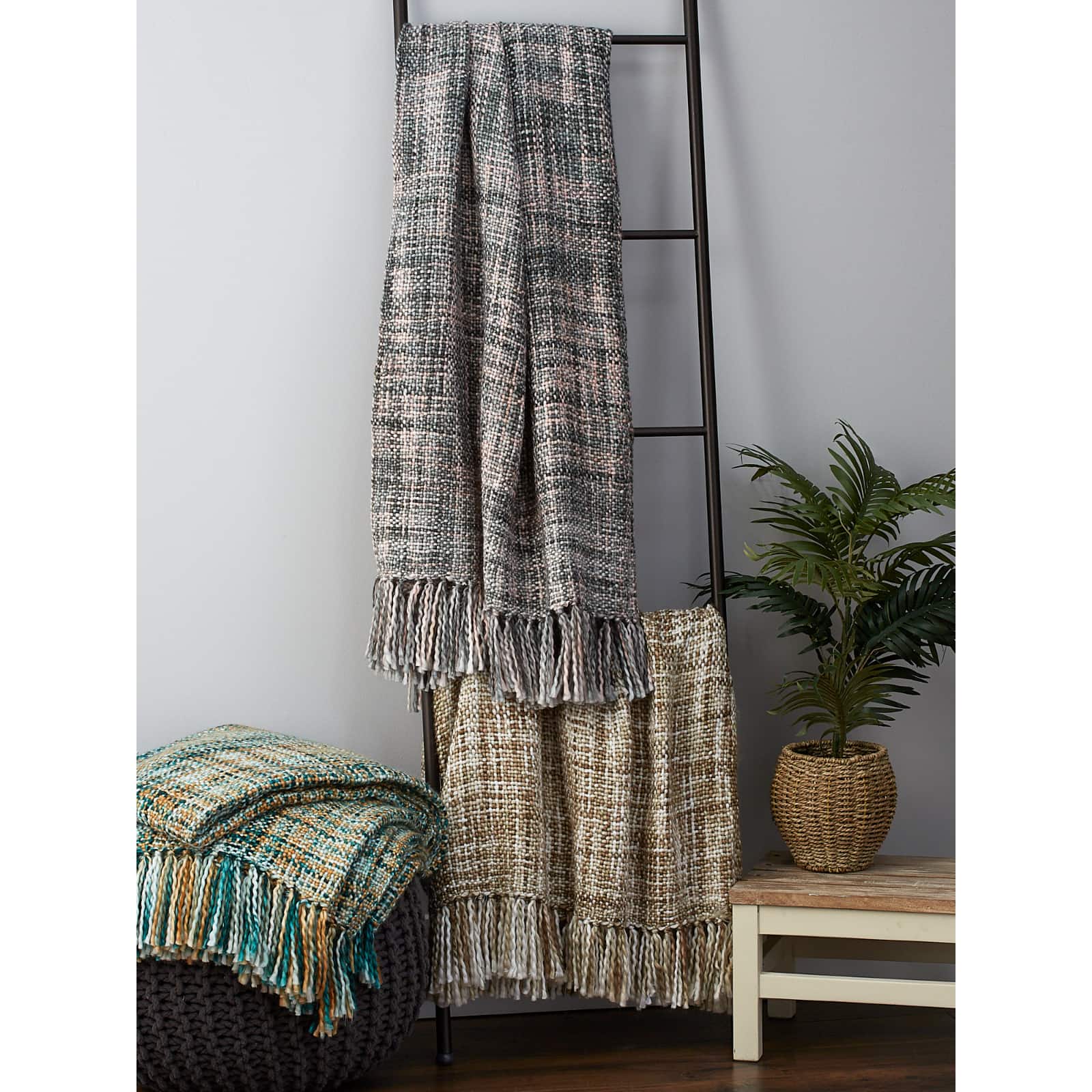 Variegated Gray Acrylic Throw