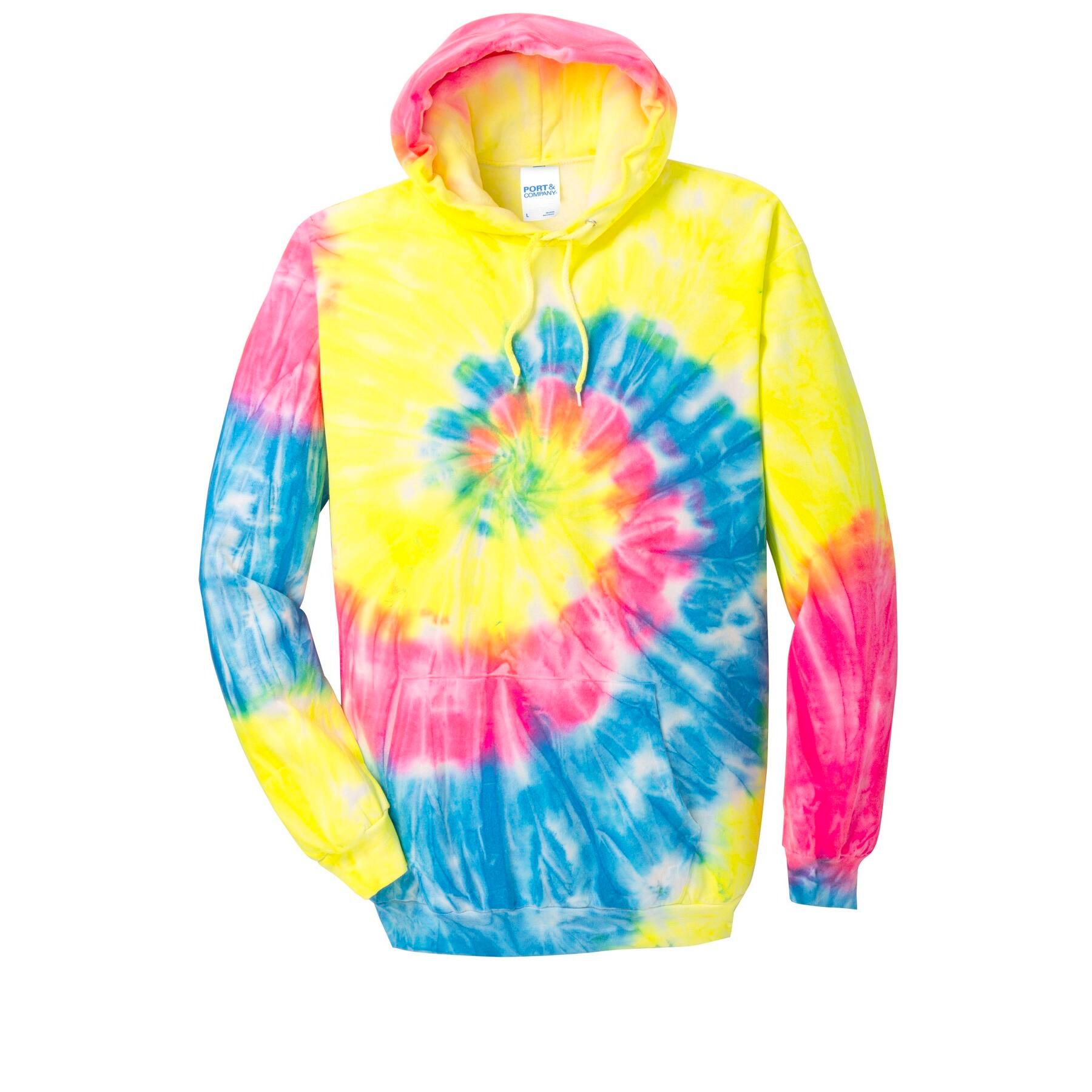 Port & Company® Tie-Dye Pullover Hooded Adult Sweatshirt