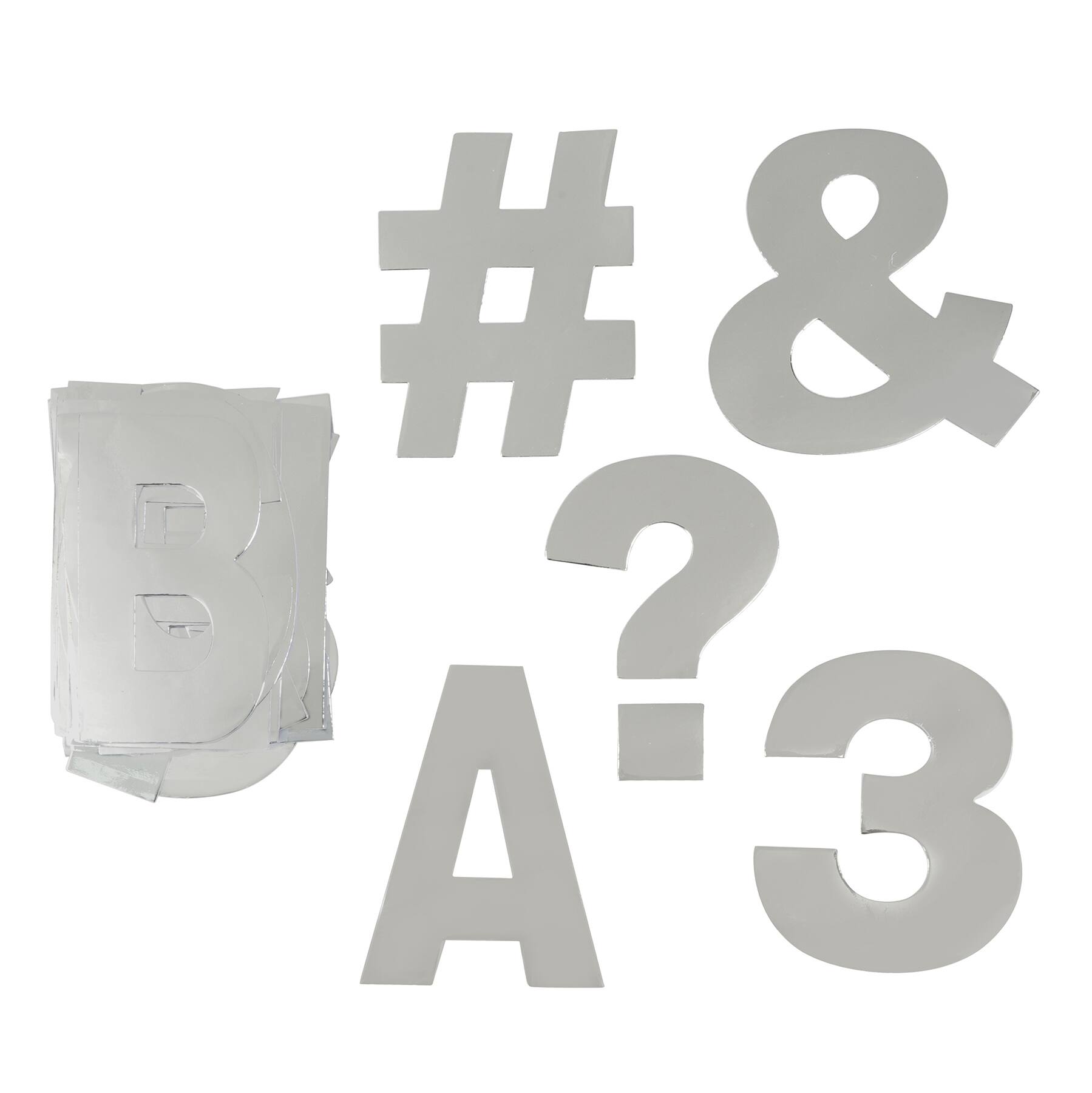12 Packs: 129 ct. (1,548 total) 4" Holographic Project Letters, Numbers & Characters by B2C™