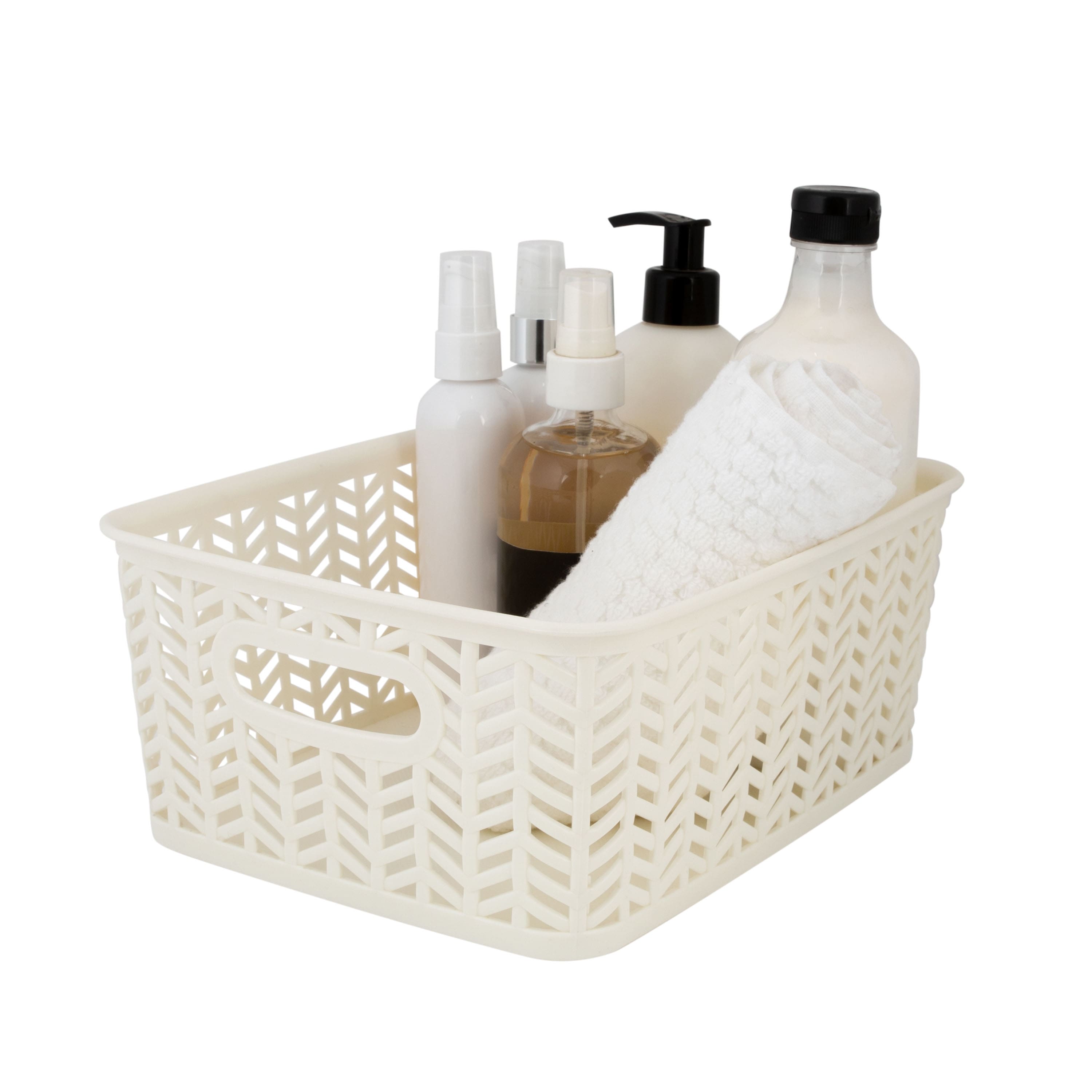 Simplify Small Herringbone Storage Basket, 3ct.