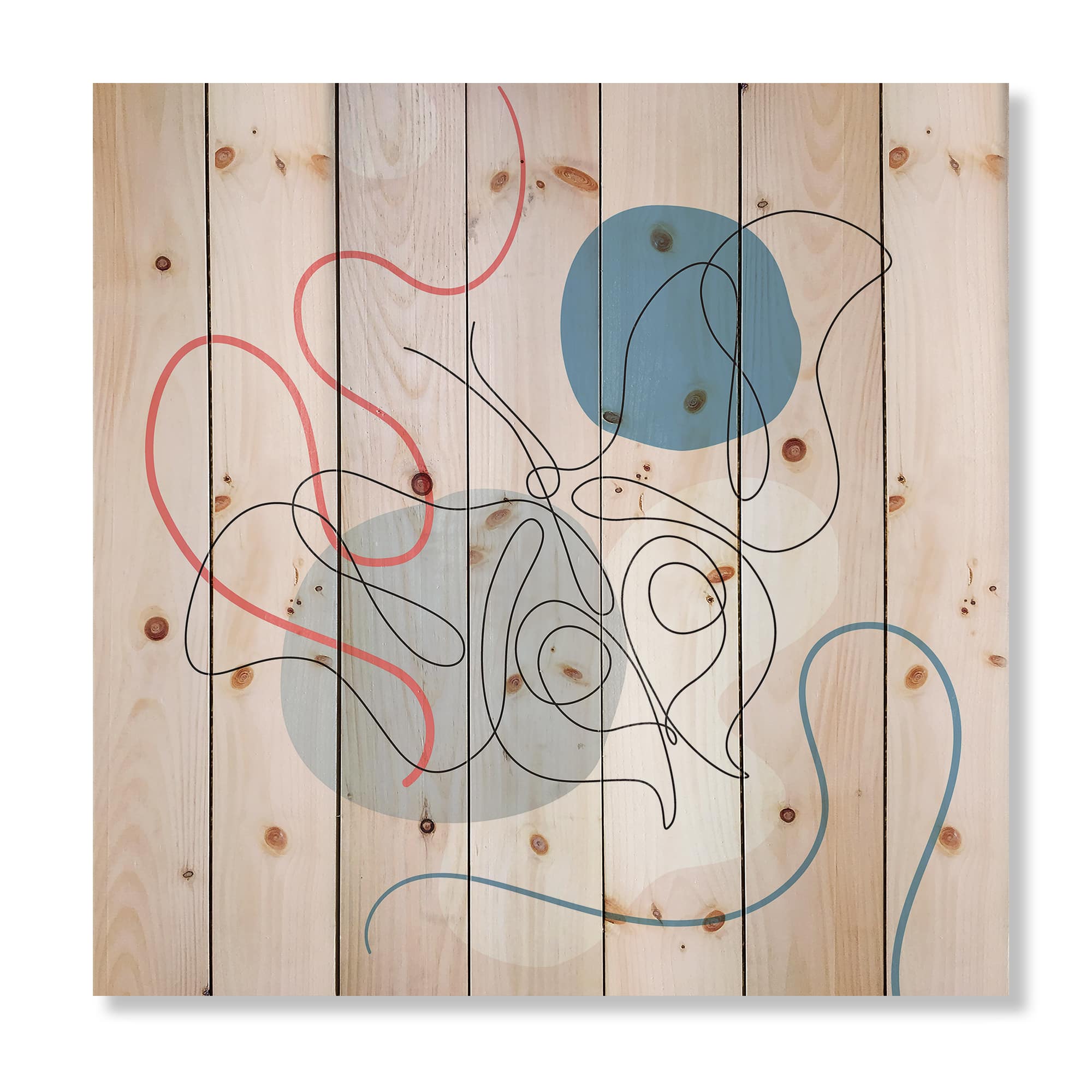 Designart - Butterfly One Line Drawing On Cubism Shapes II