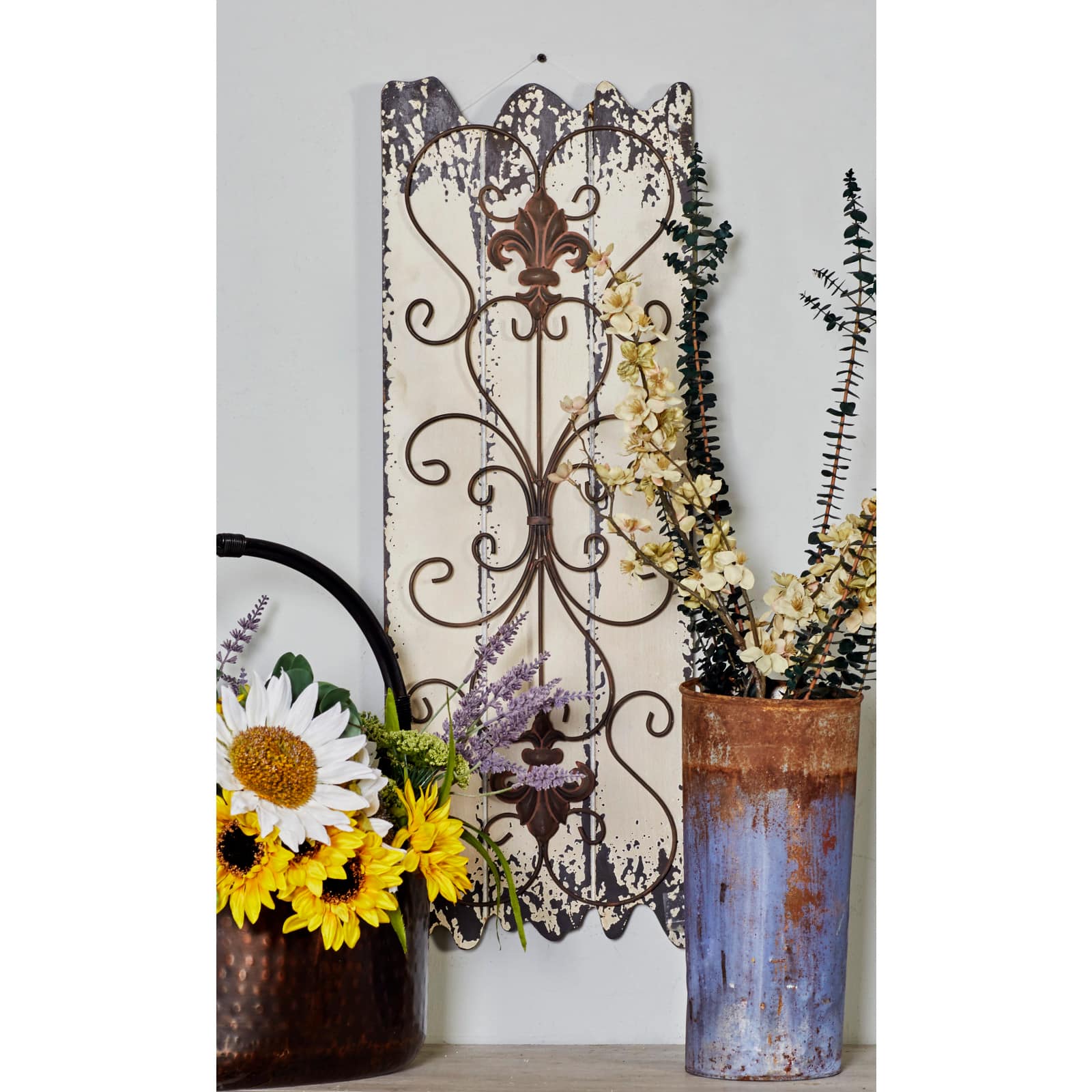 32" White Rustic Wood Wall Decor, 2ct.