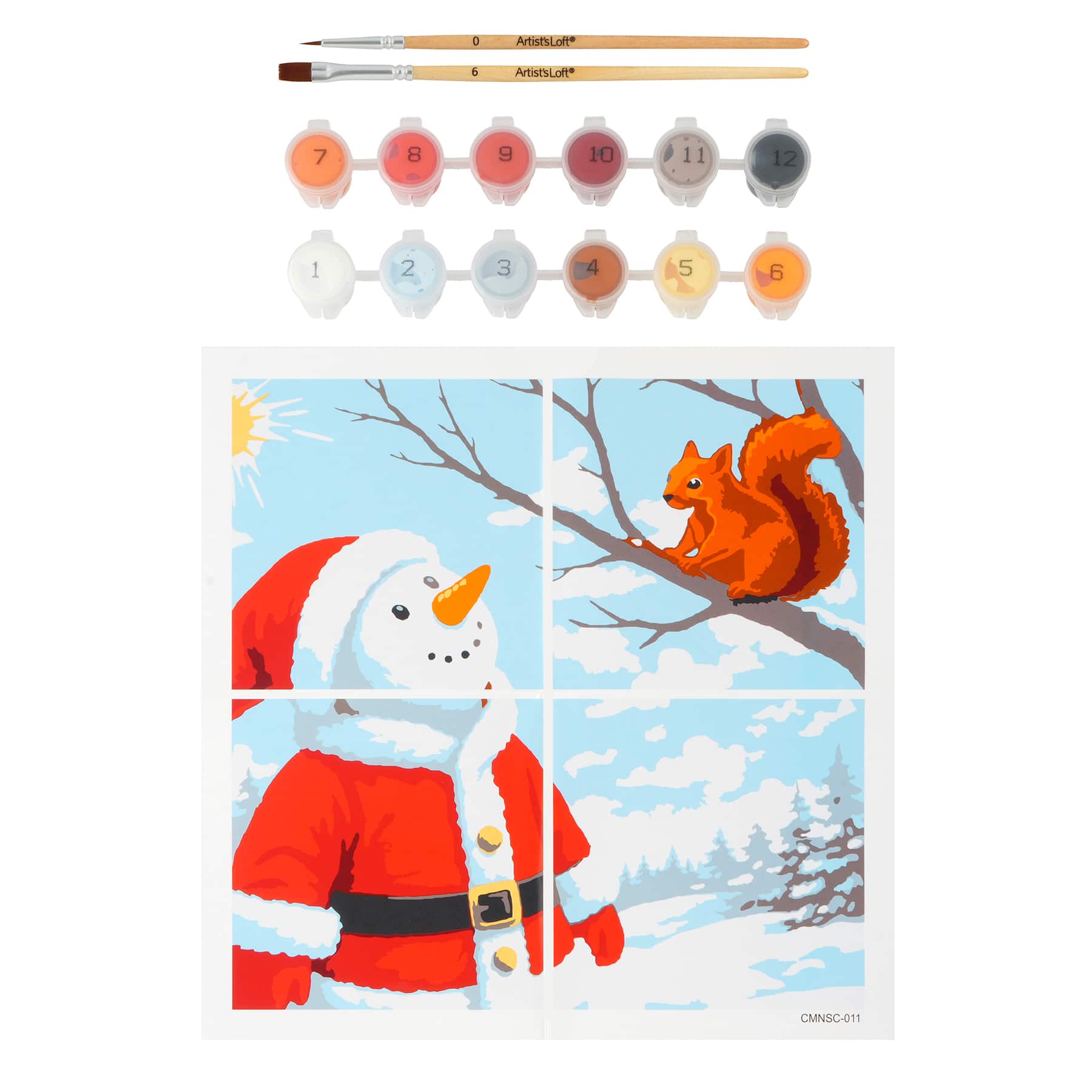 Snowman & Squirrel Paint-by-Number Gallery Mini Kit by Artist's Loft®
