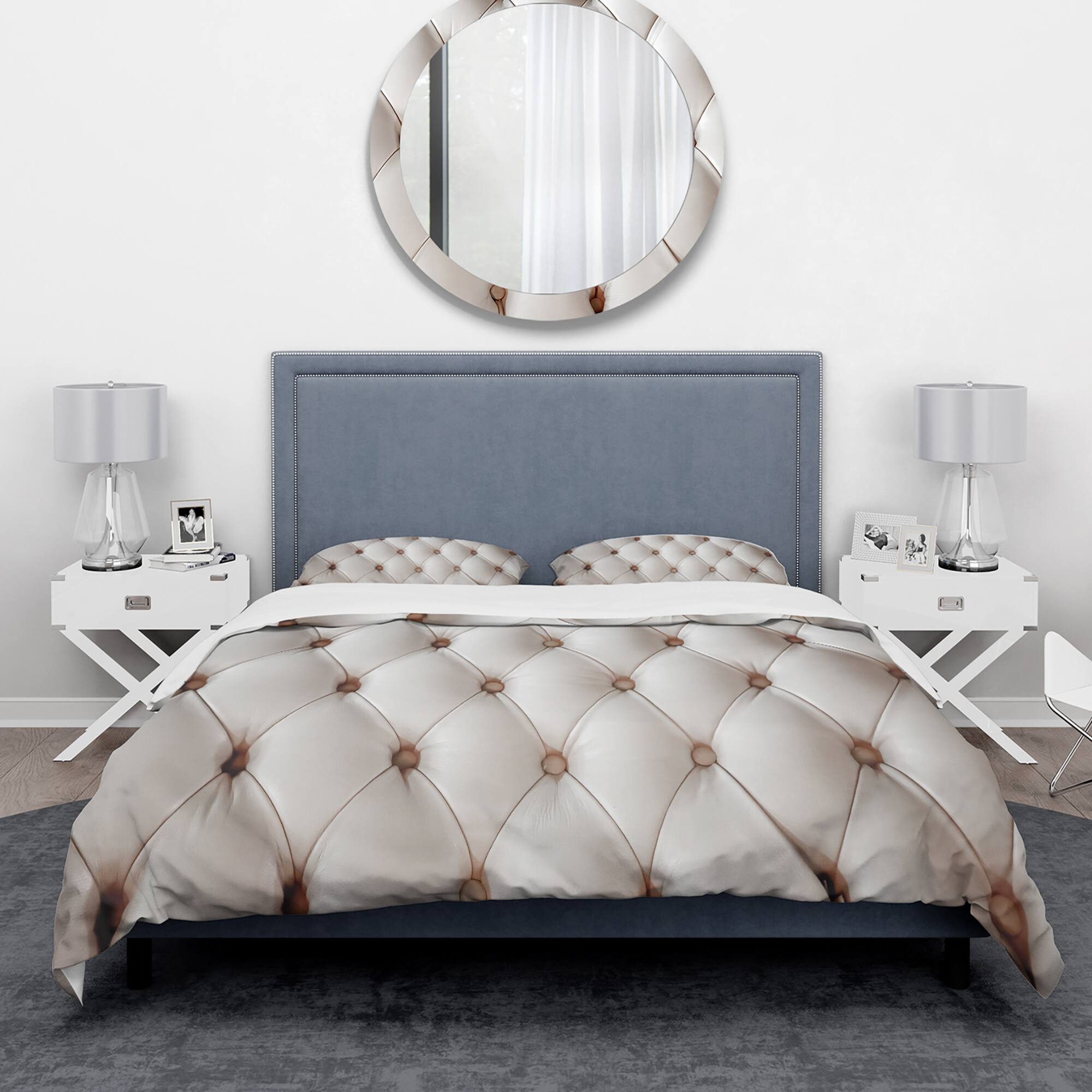Designart 'Diamond Shaped Leather Couch' Modern & Contemporary Bedding Set