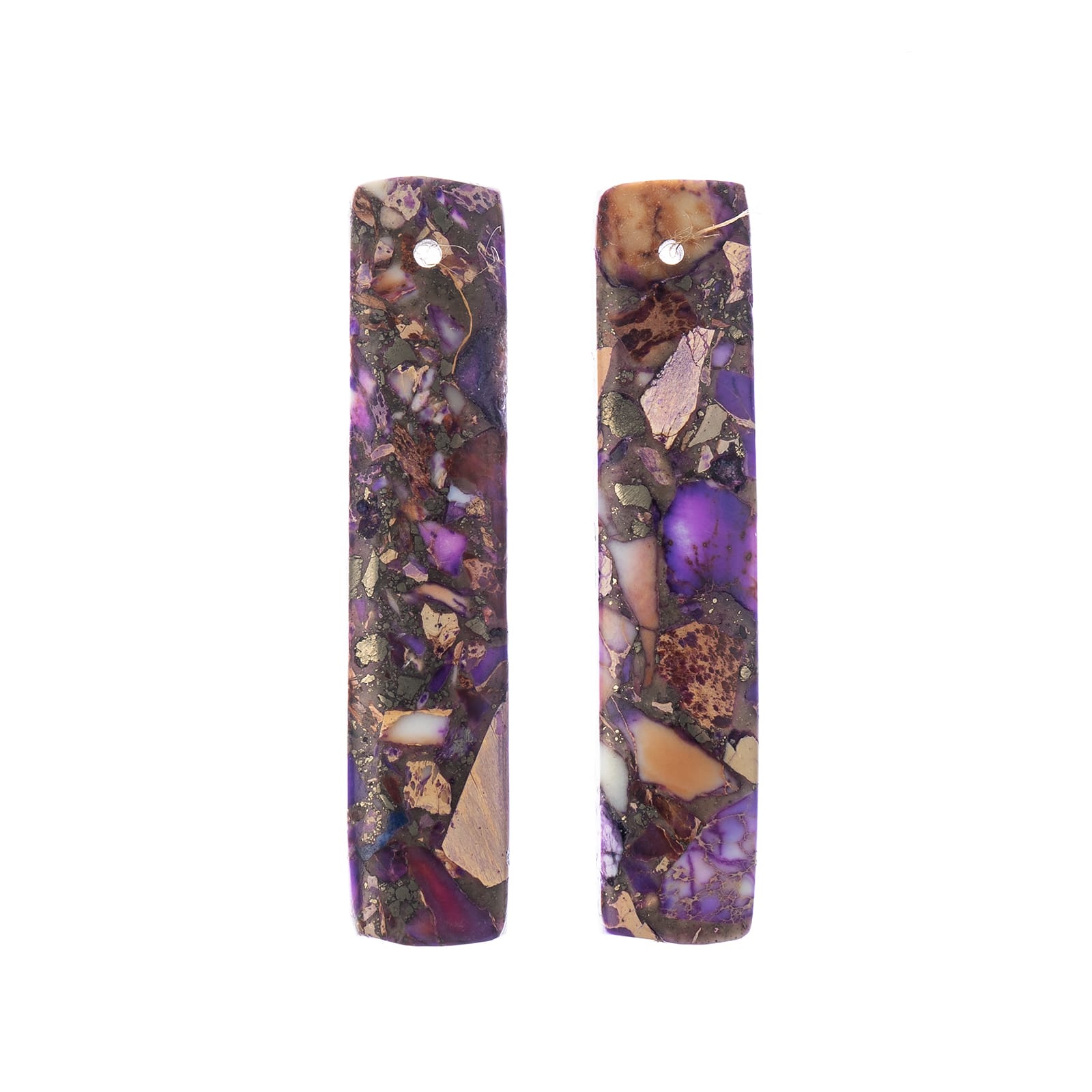 John Bead Earth’s Jewels Synthetic Imperial Jasper Rectangle Pendant Slices