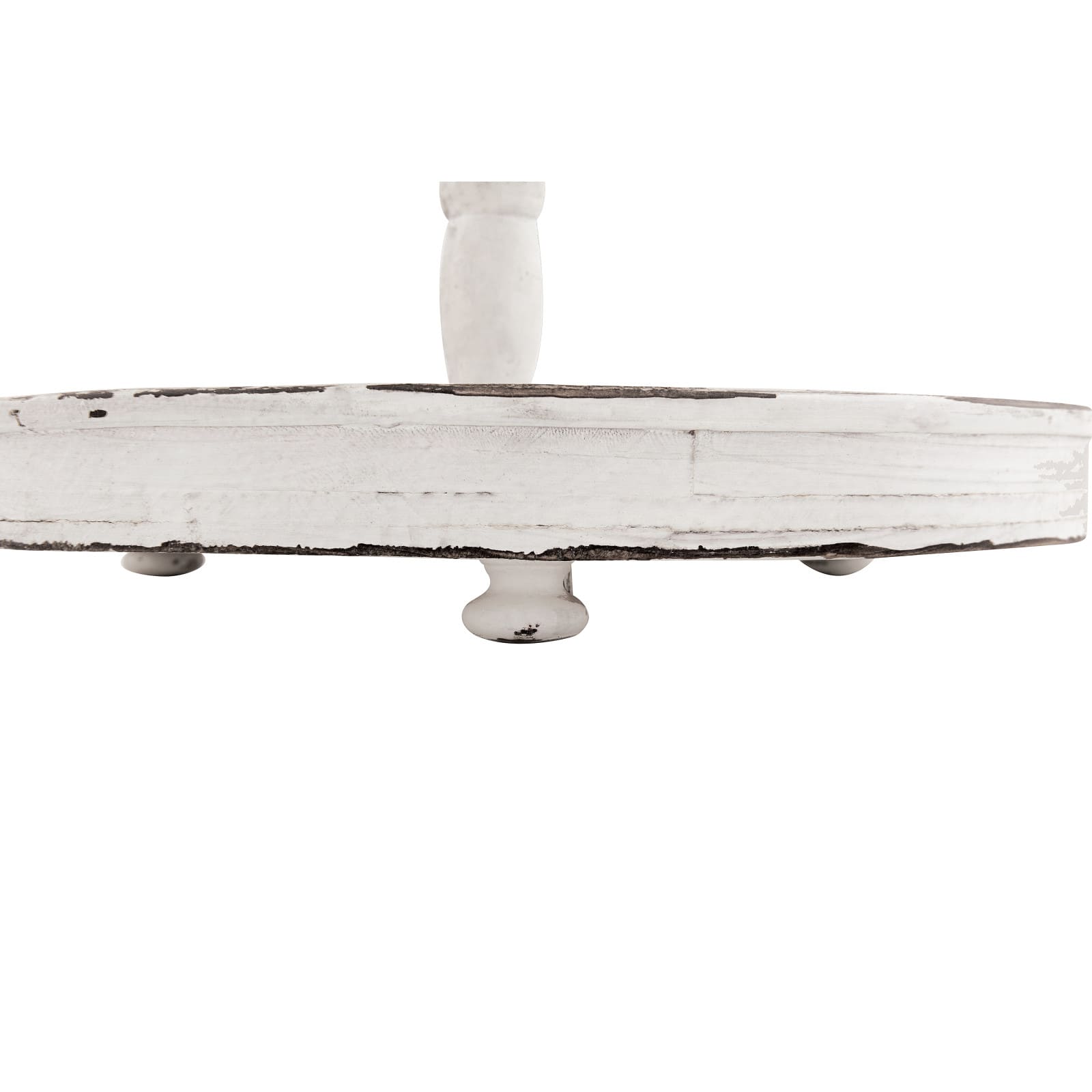 Hello Honey® 18.5" Distressed Cream Wood 2-Tier Tray