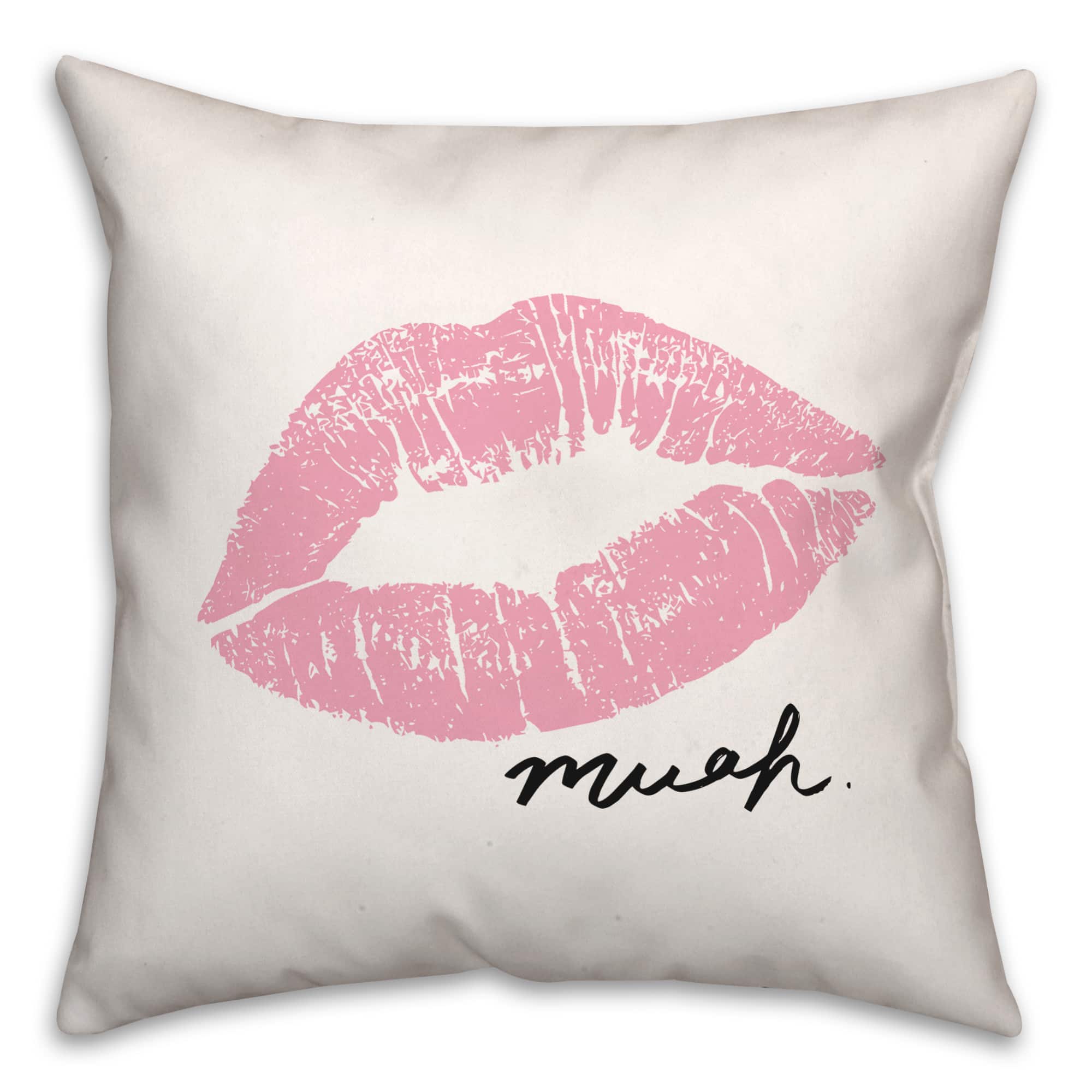 Muah Lips Throw Pillow