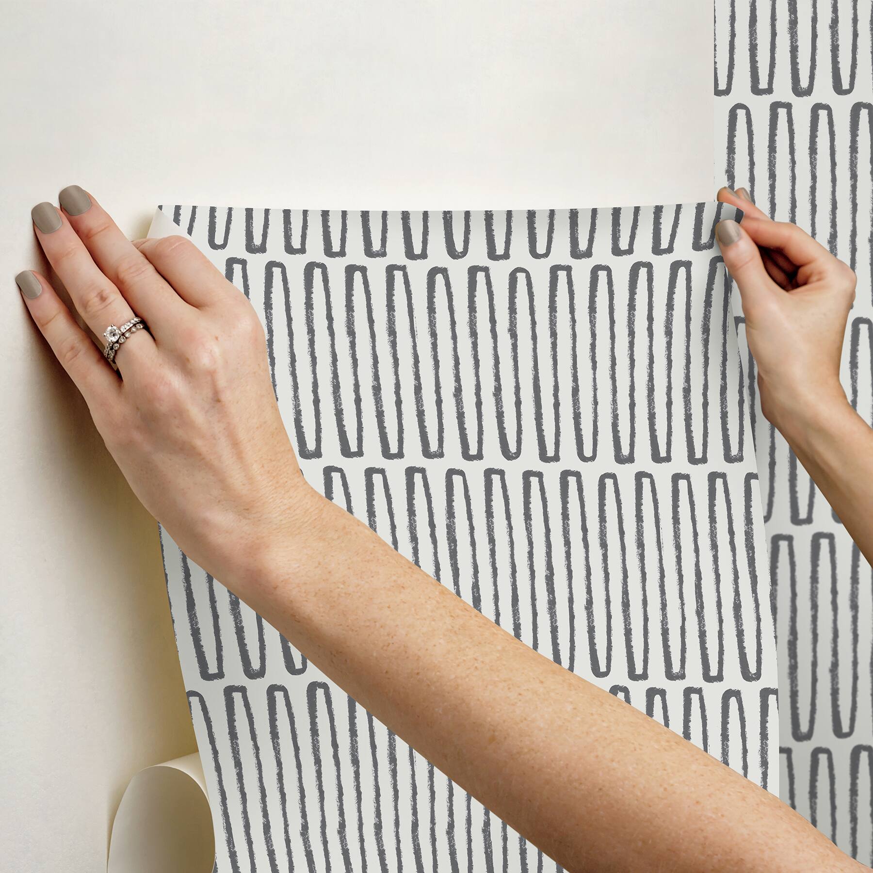 NuWallpaper Porter Charcoal Peel & Stick Wallpaper