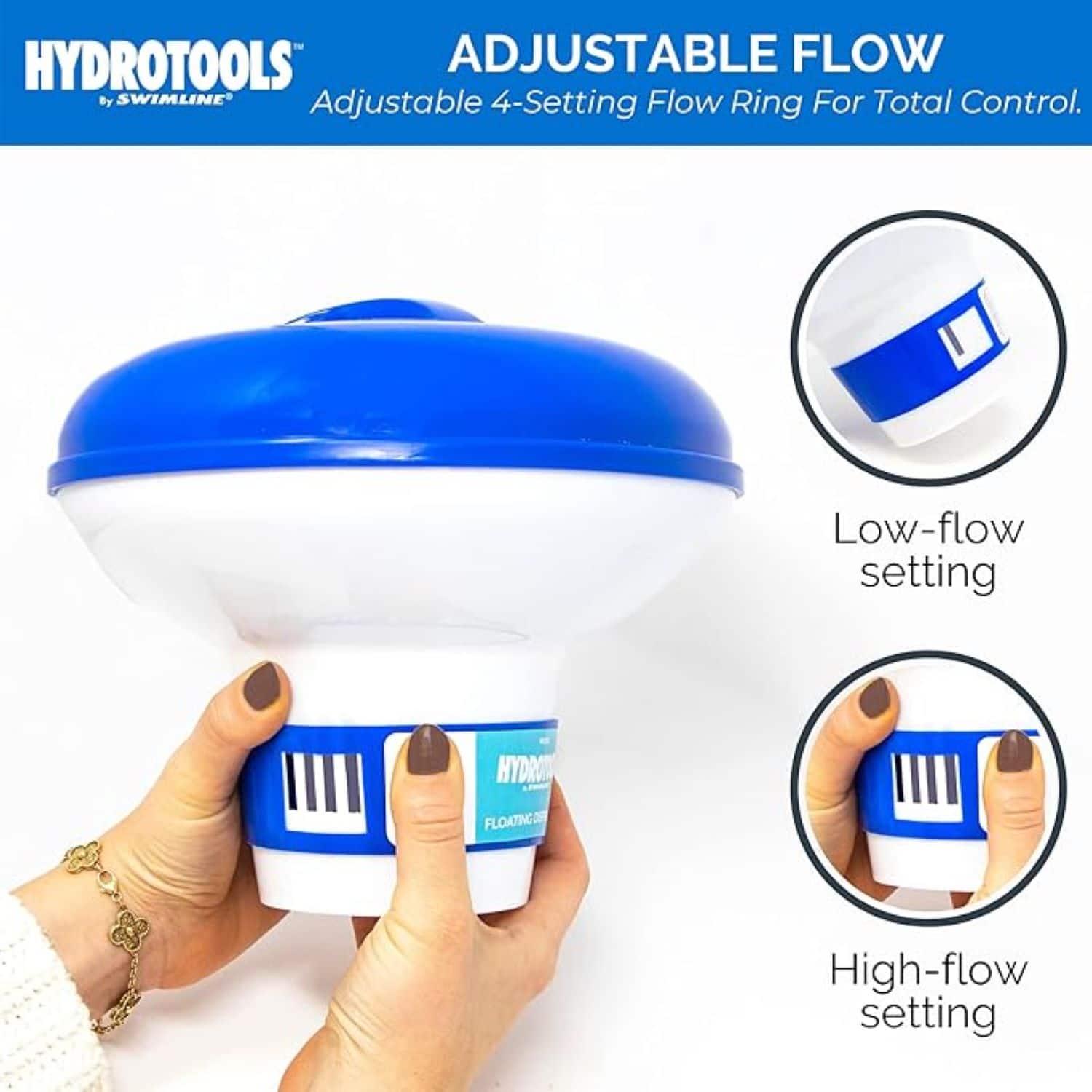 Swimline HydroTools 9" Adjustable Floating Swimming Pool Chemical Dispenser