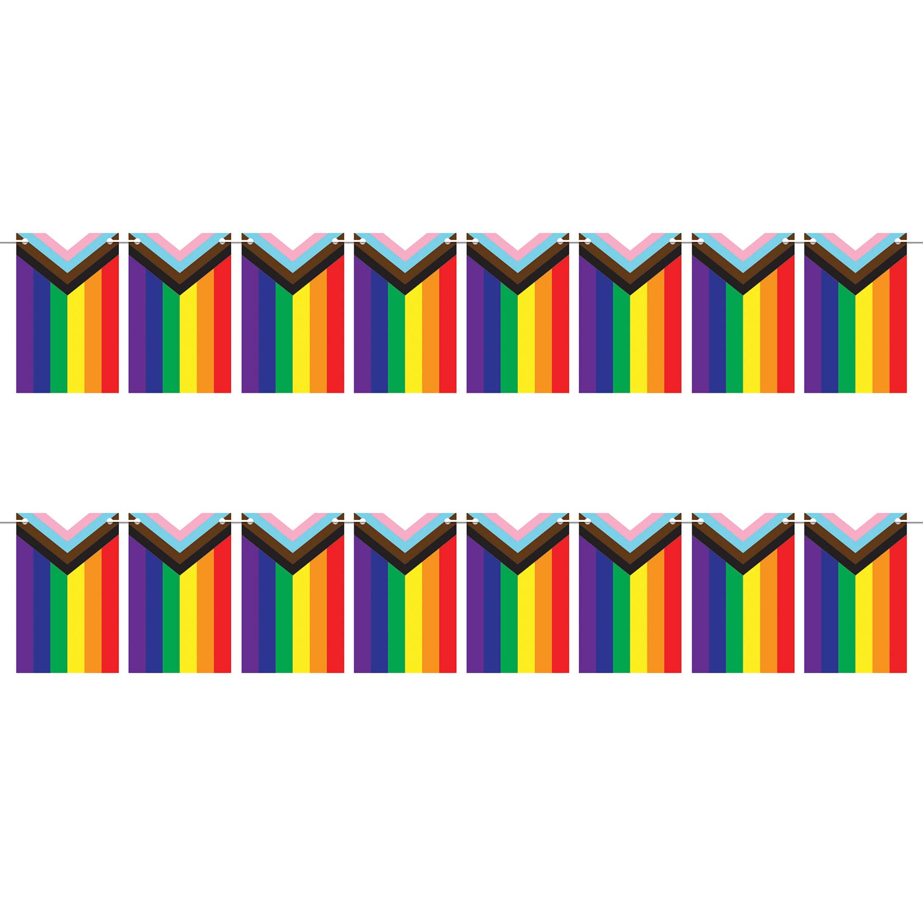 Beistle 4.5ft. Pride Flag Pennant Streamers, 2ct.