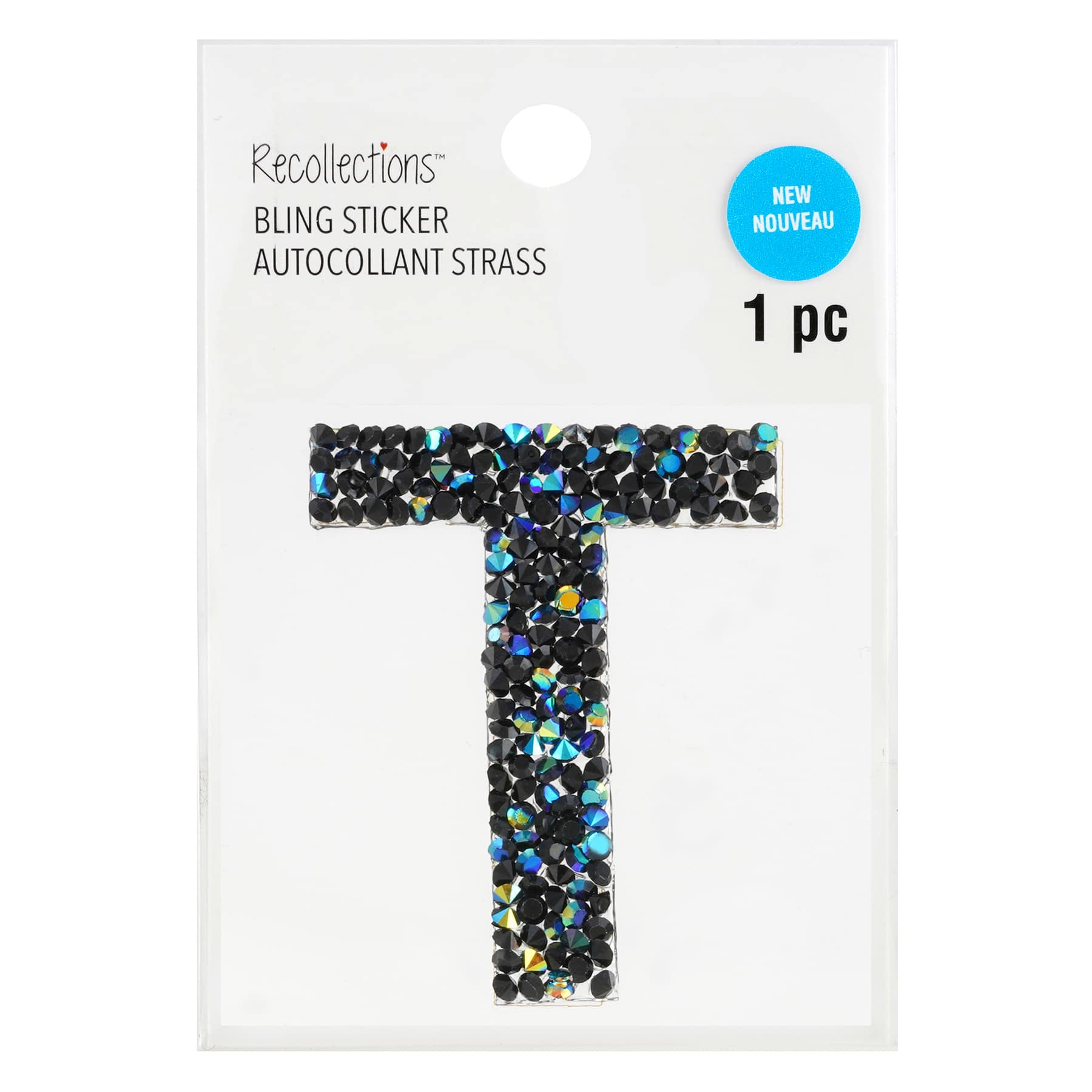 12 Pack: Black AB Letter Bling Sticker by Recollections®