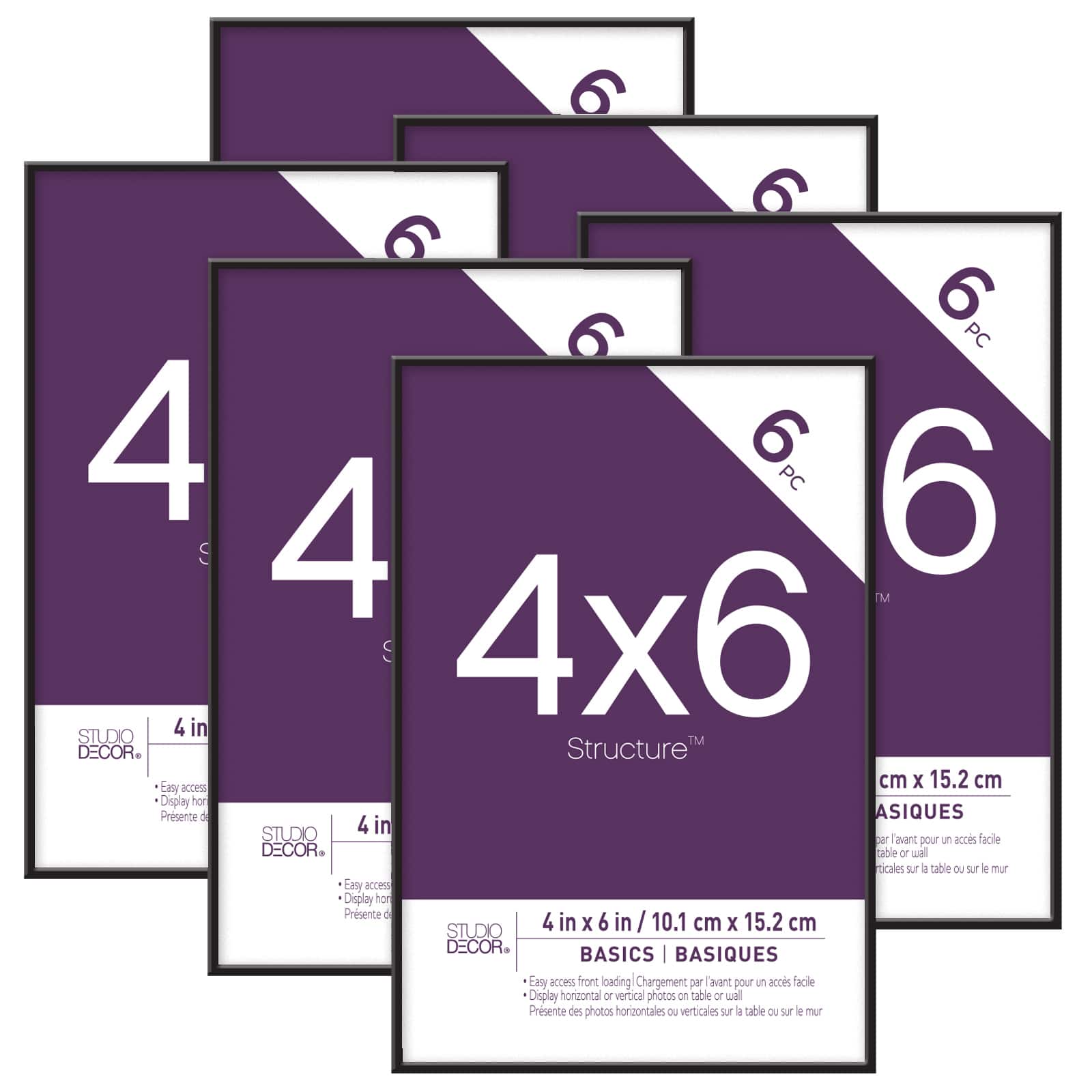 12 Packs: 6 ct. (72 total) Black 4" x 6" Frame, Basics by Studio Décor®