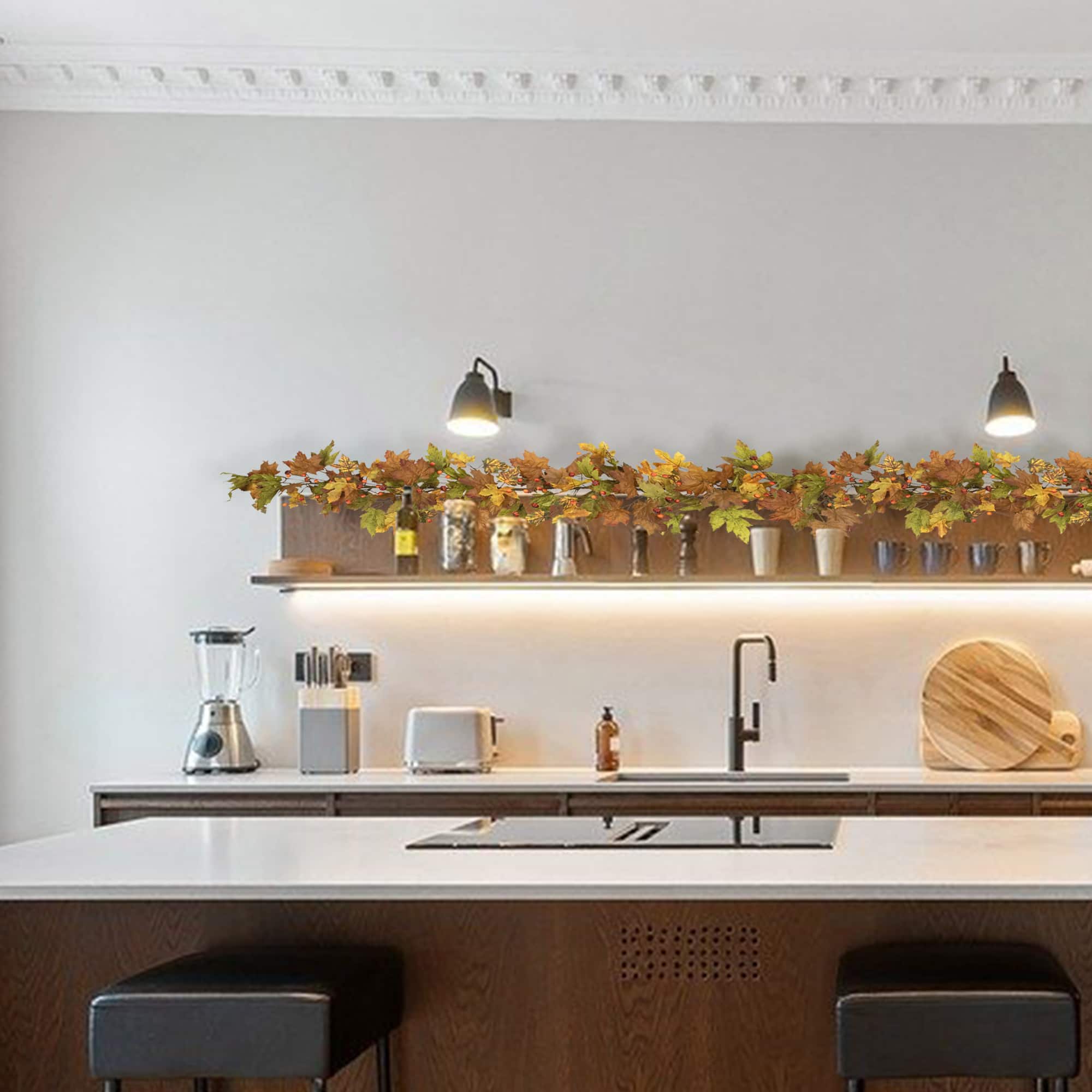 5ft. Maple Leaves & Berries Artificial Fall Harvest Garland