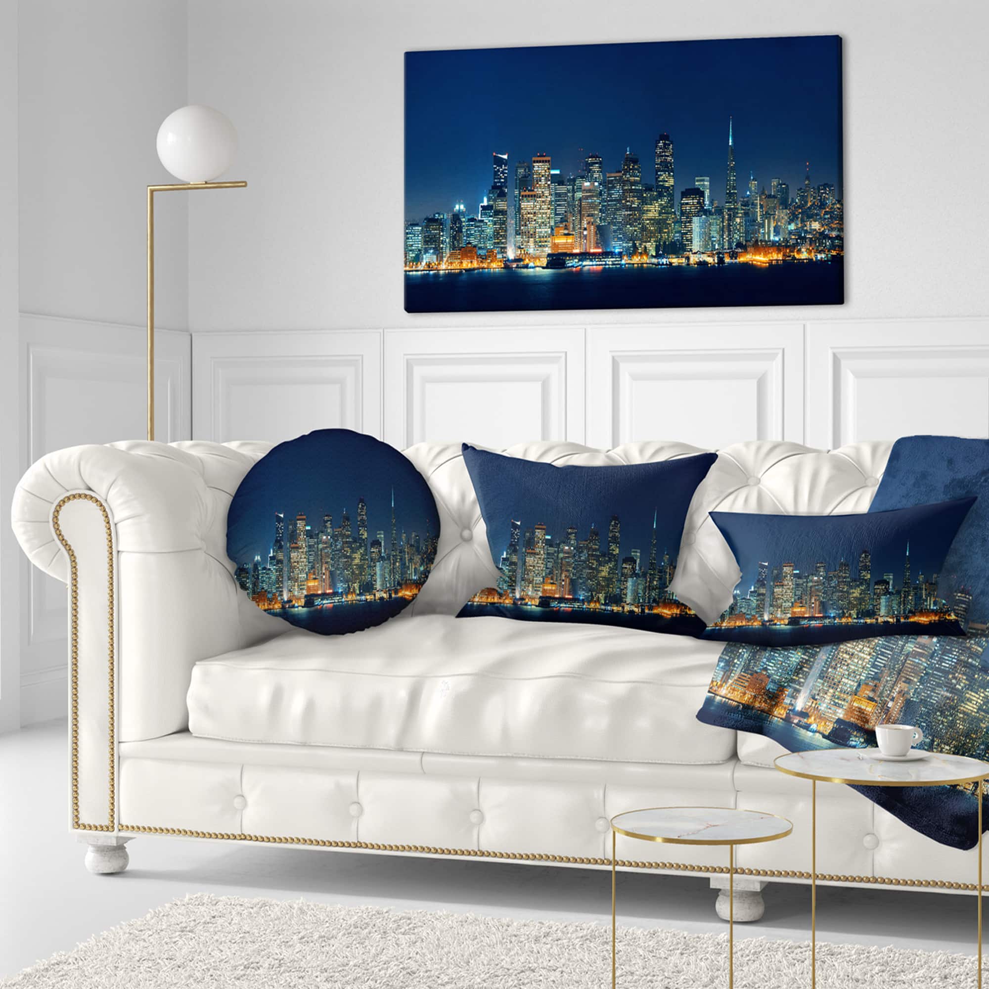 Designart - San Francisco Skyline at Night - Cityscape Canvas Print
