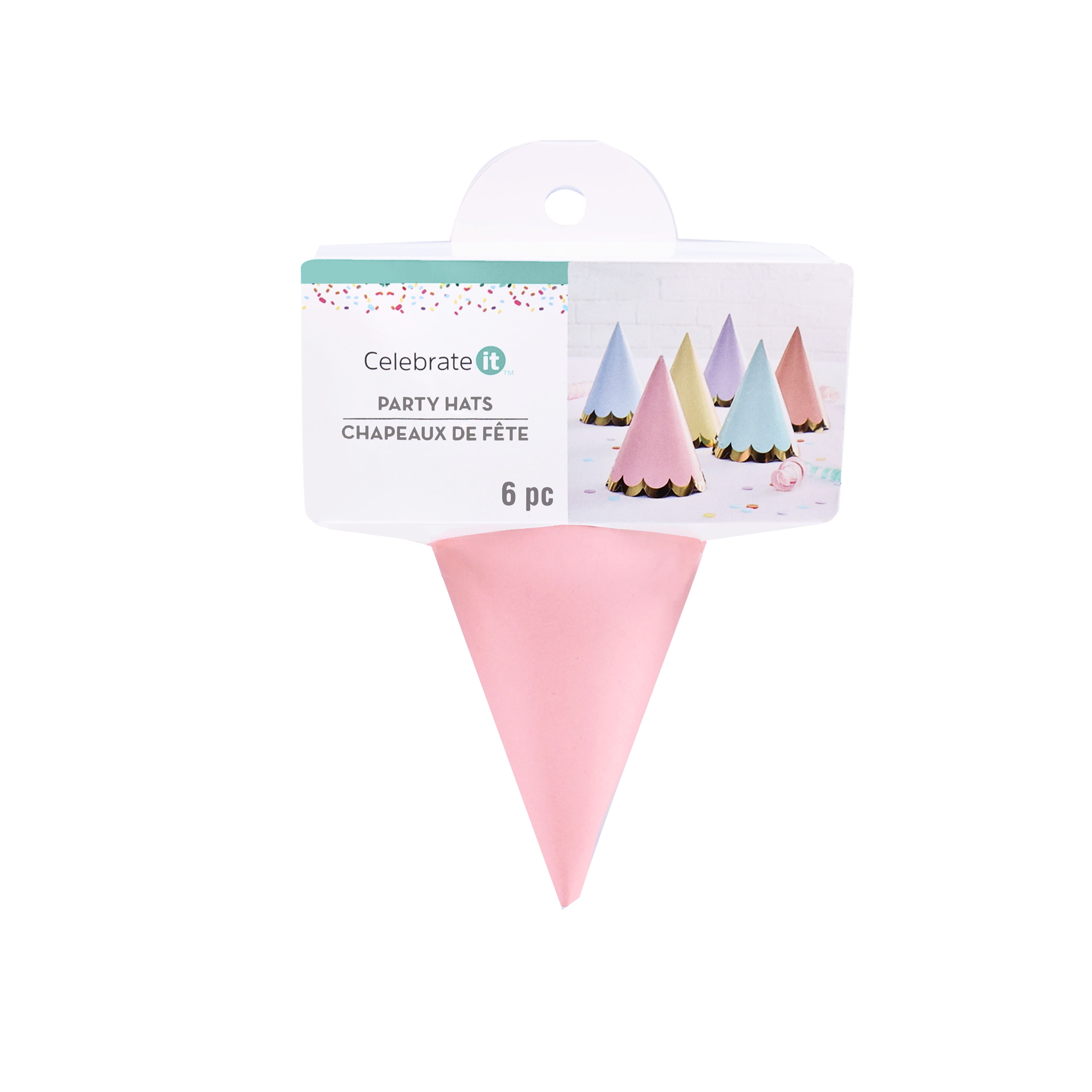 12 Packs: 6 ct. (72 total) 5" Pastel with Foil Scallop Party Hats by Celebrate It™