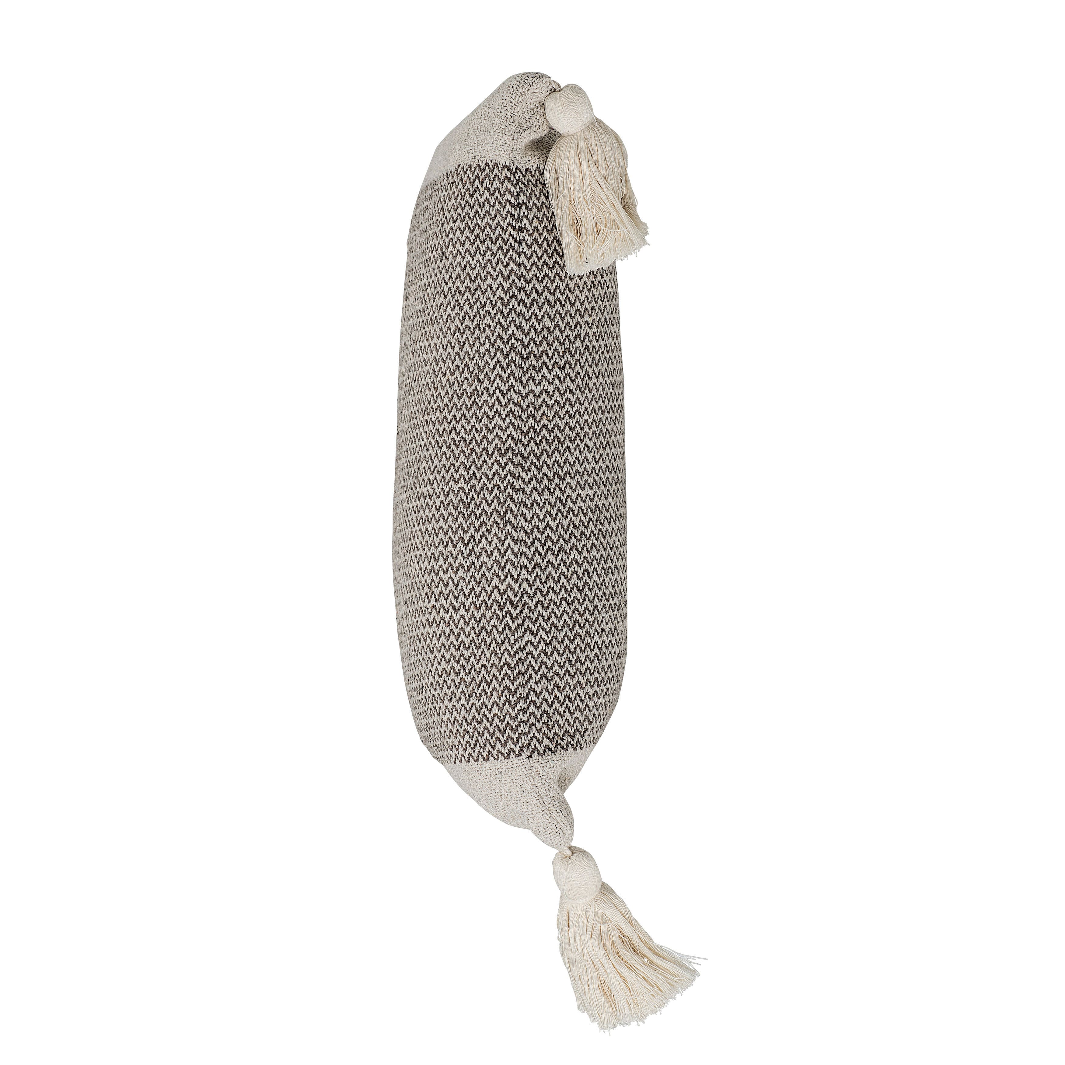 Hello Honey® Gray & Cream Throw Pillow with Corner Tassels
