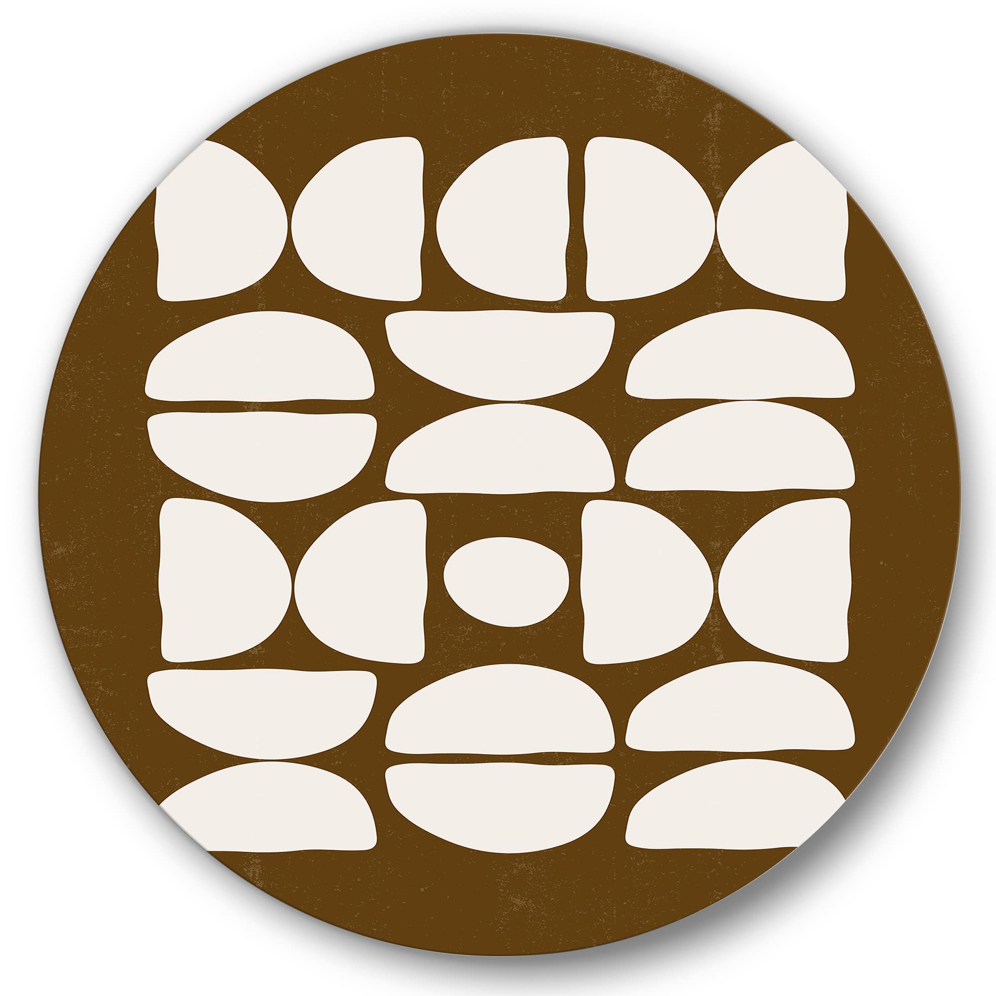 Designart - Abstract Composition of Minimal Half Moons - Modern Metal Circle Wall Art