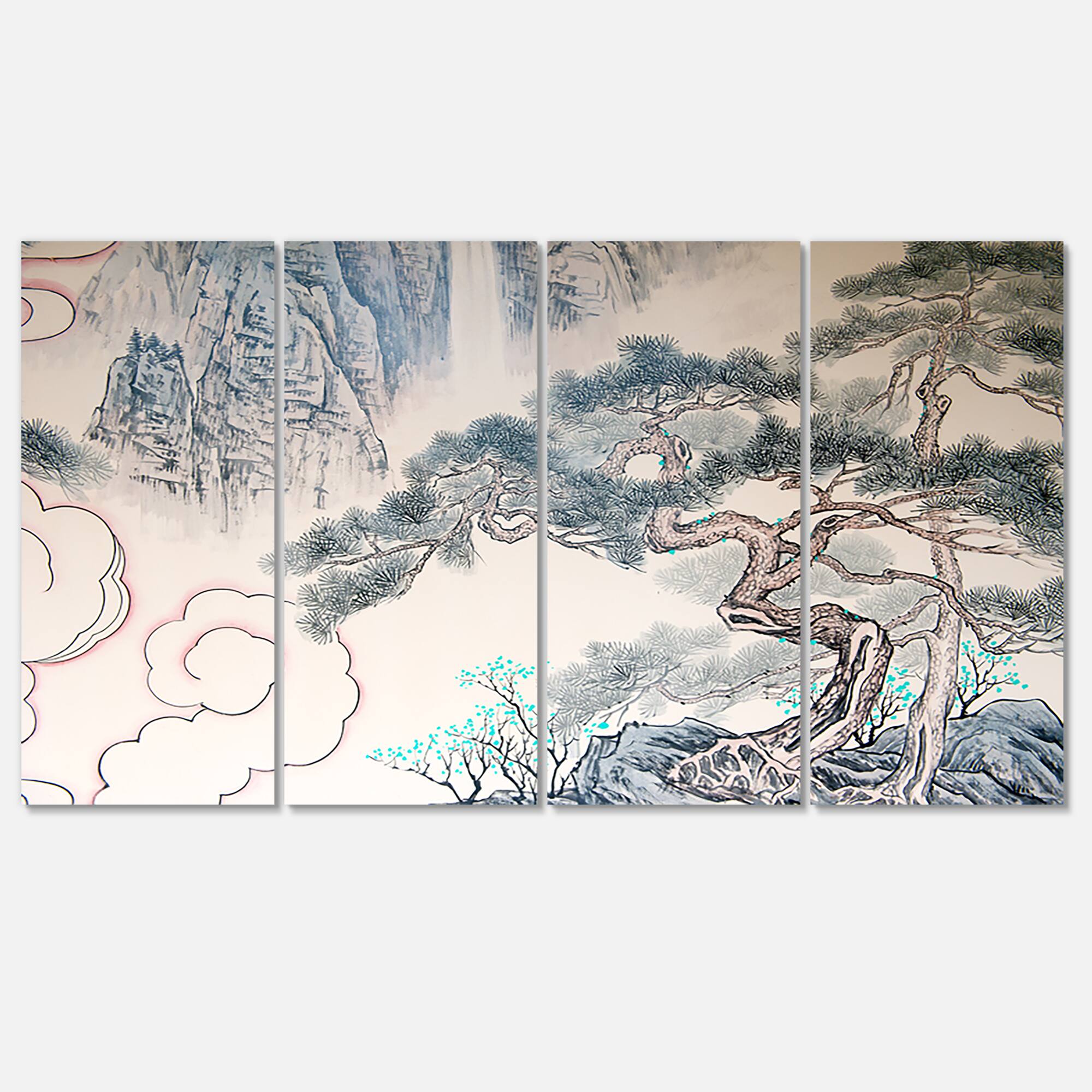 Designart - Chinese Blue Tree Art