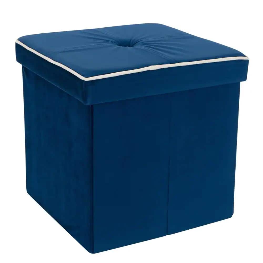 Simplify Collapsible Velvet Storage Ottoman