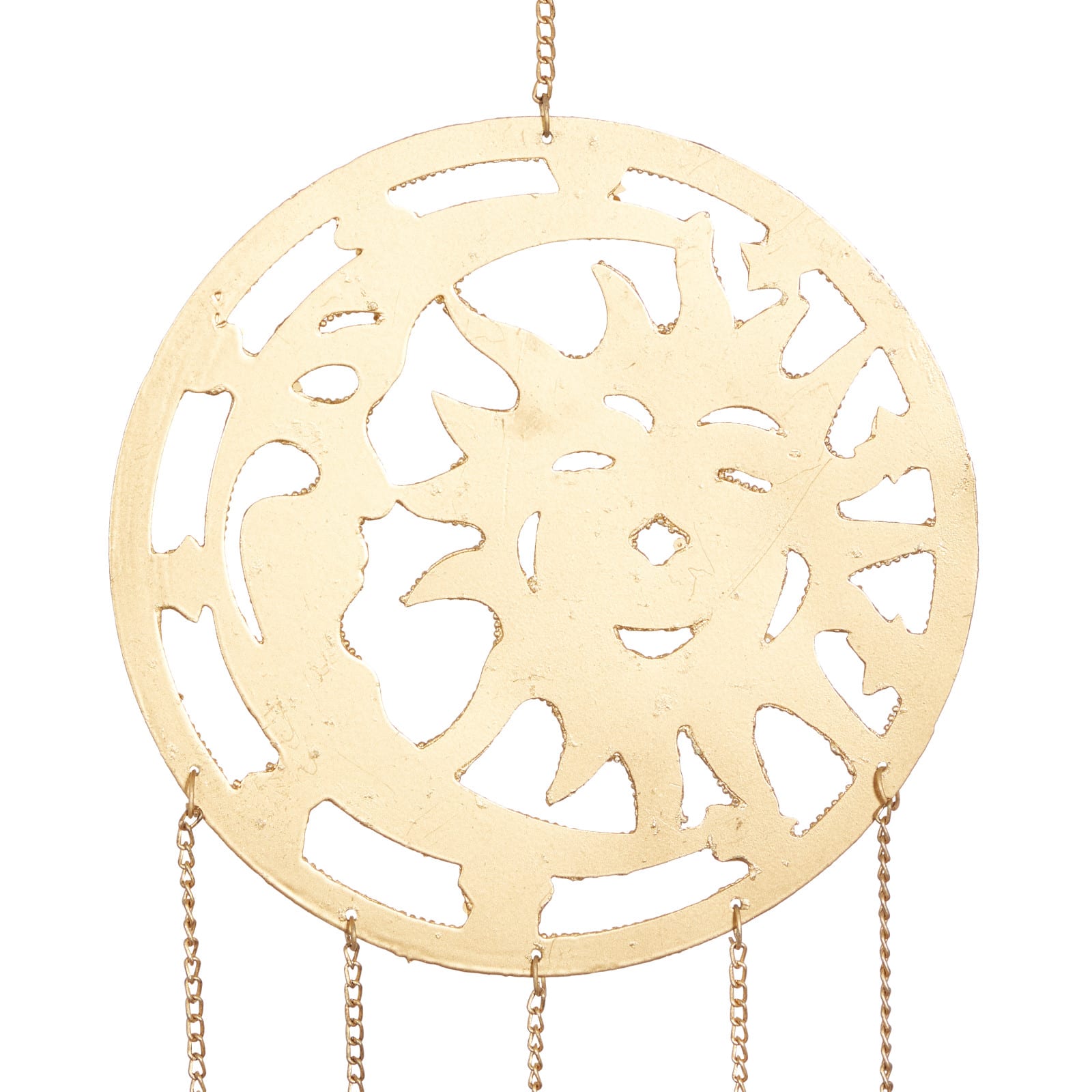 Silver Sun & Moon Metal Eclectic Windchime