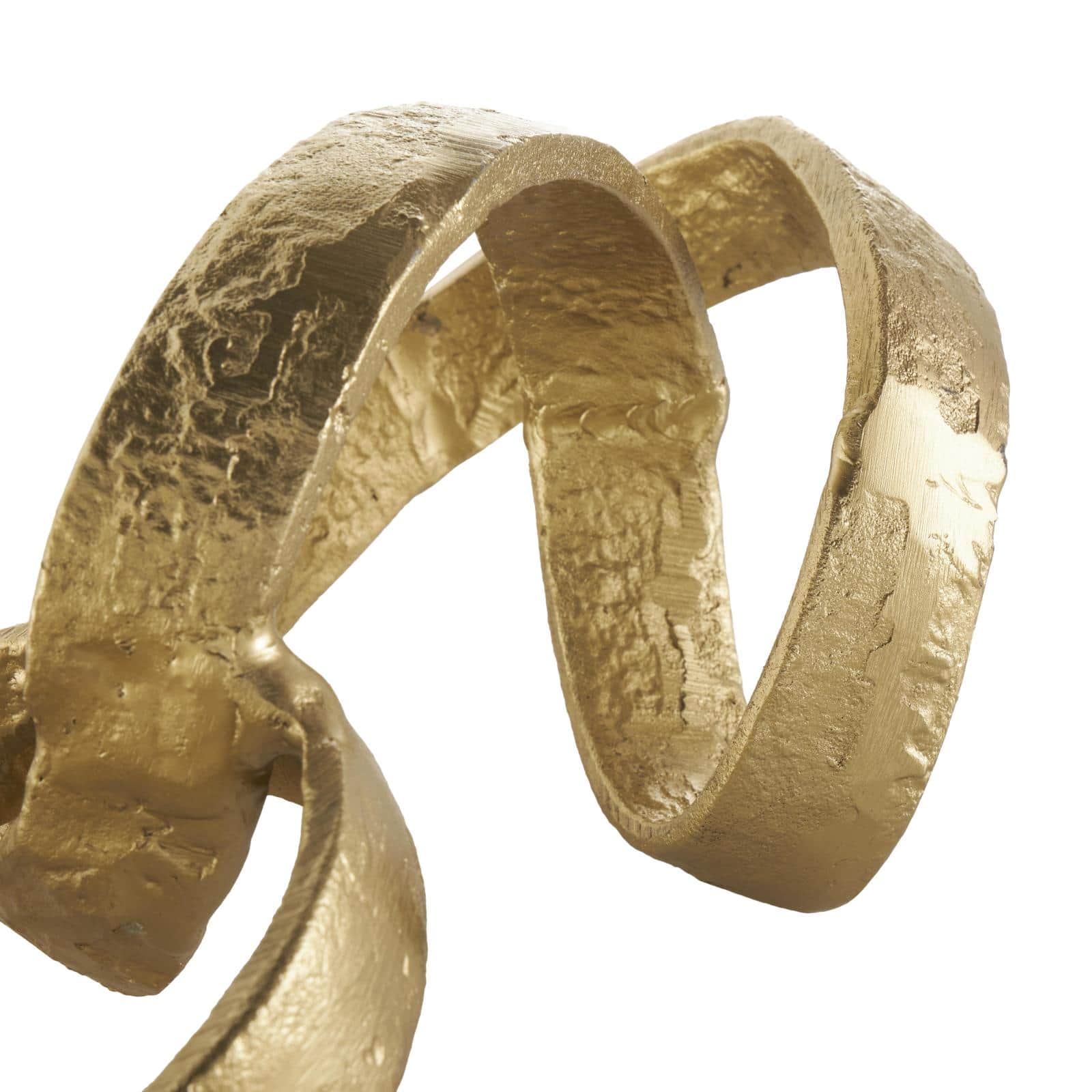 25" Gold Aluminum Metal Chain Abstract Textured Link Sculpture