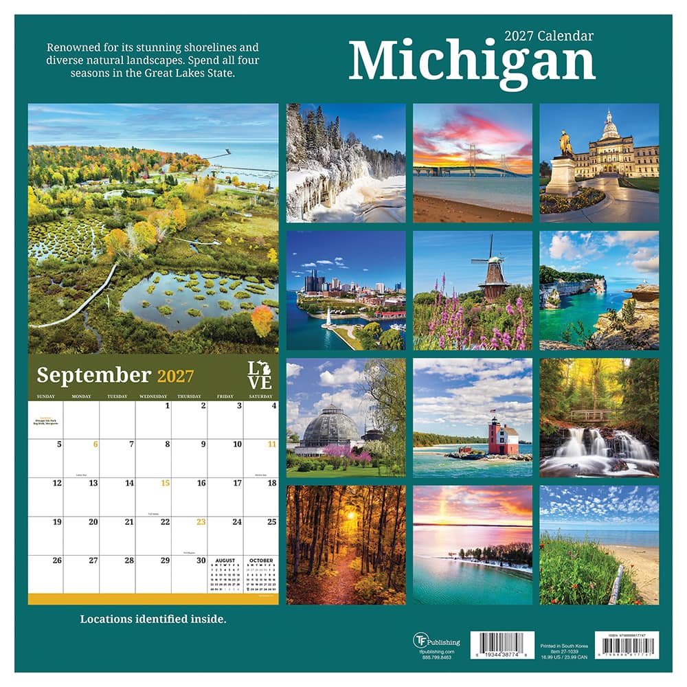2027 Michigan Wall Calendar
