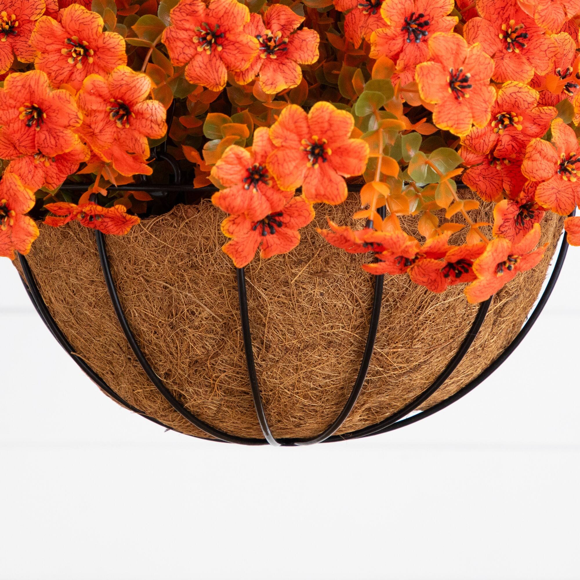 26" UV Resistant Autumn Artificial Daisy Fall Plant & Hanging Basket DIY Kit
